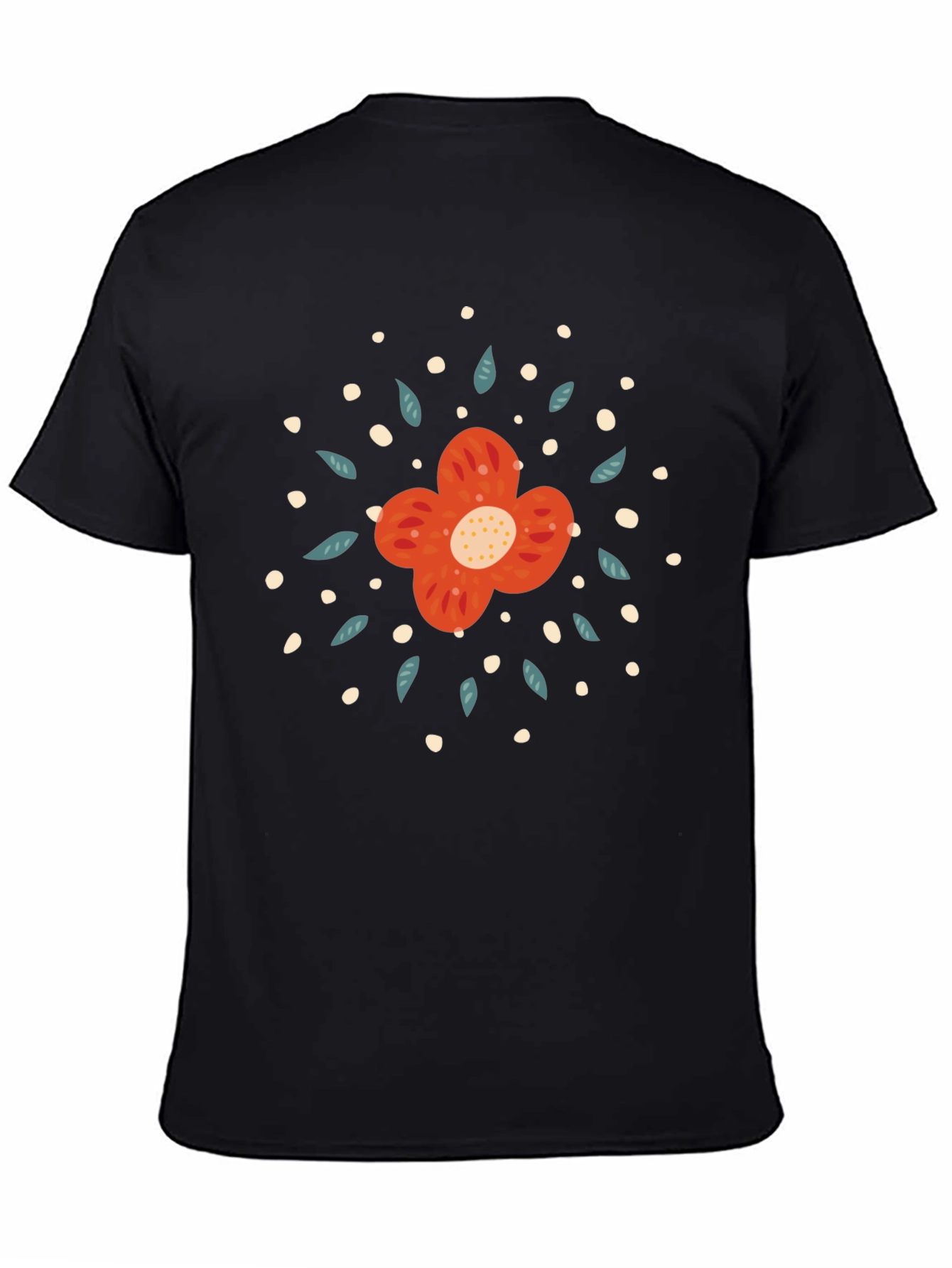 Floral Graphic Black Tee