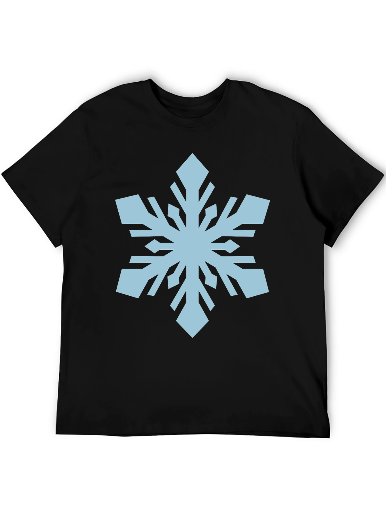 Snowflake Graphic Print Black T-Shirt