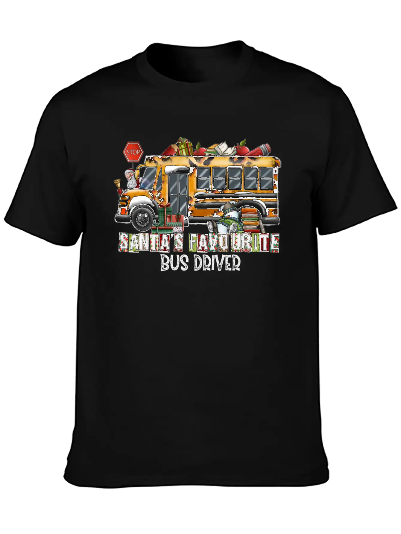 Santa Favourite Bus Driver Unisex Casual T-Shirt – Clean Design For Daily Comfort