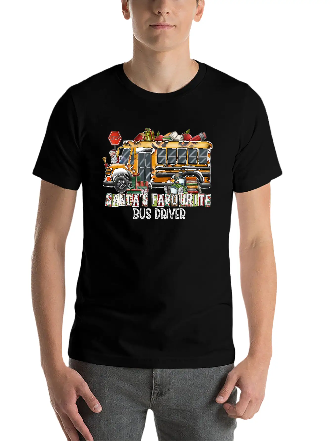 Santa Favourite Bus Driver Unisex Casual T-Shirt – Clean Design For Daily Comfort