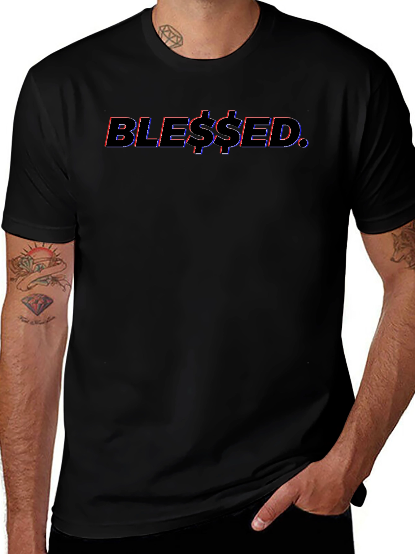 Blessed Graphic Tee - Stylish Black Cotton T-Shirt