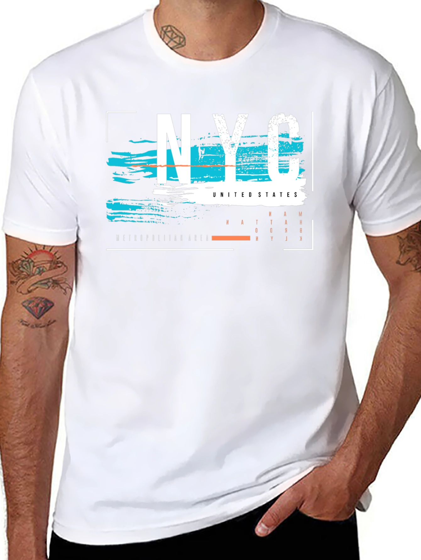 NYC Graphic Print Mens Black T-Shirt