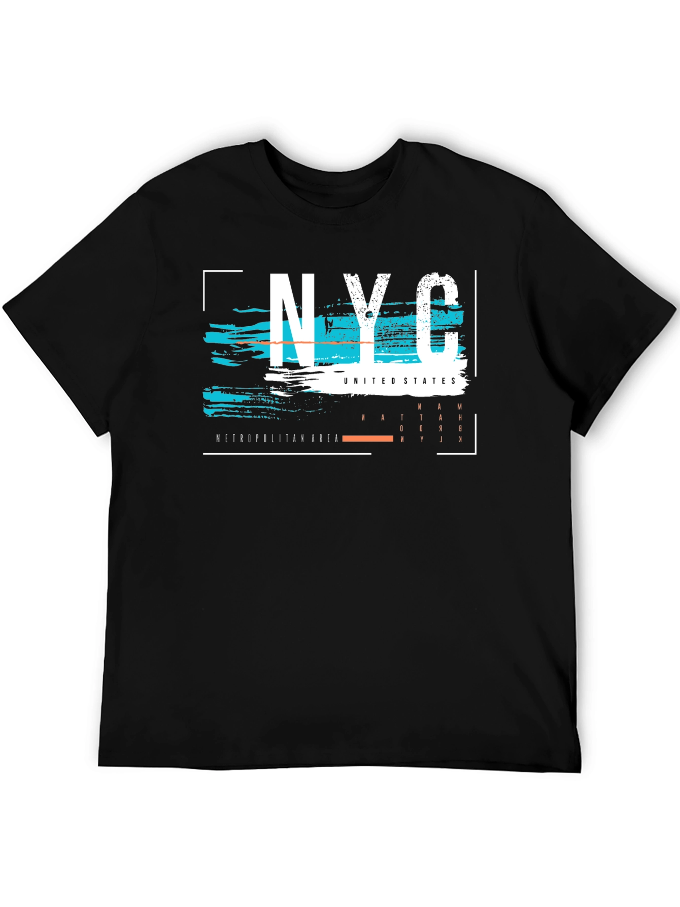 NYC Graphic Print Mens Black T-Shirt
