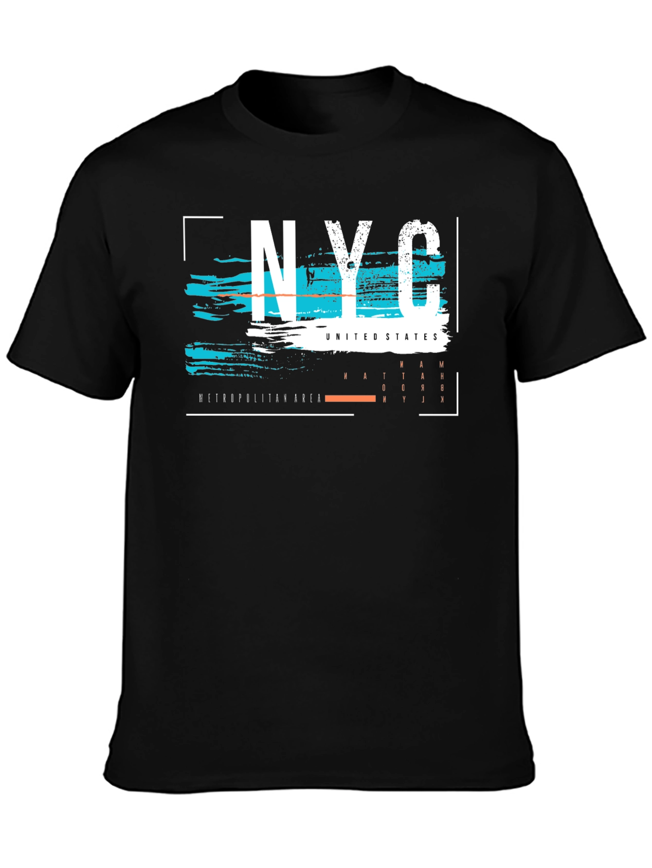 NYC Graphic Print Mens Black T-Shirt