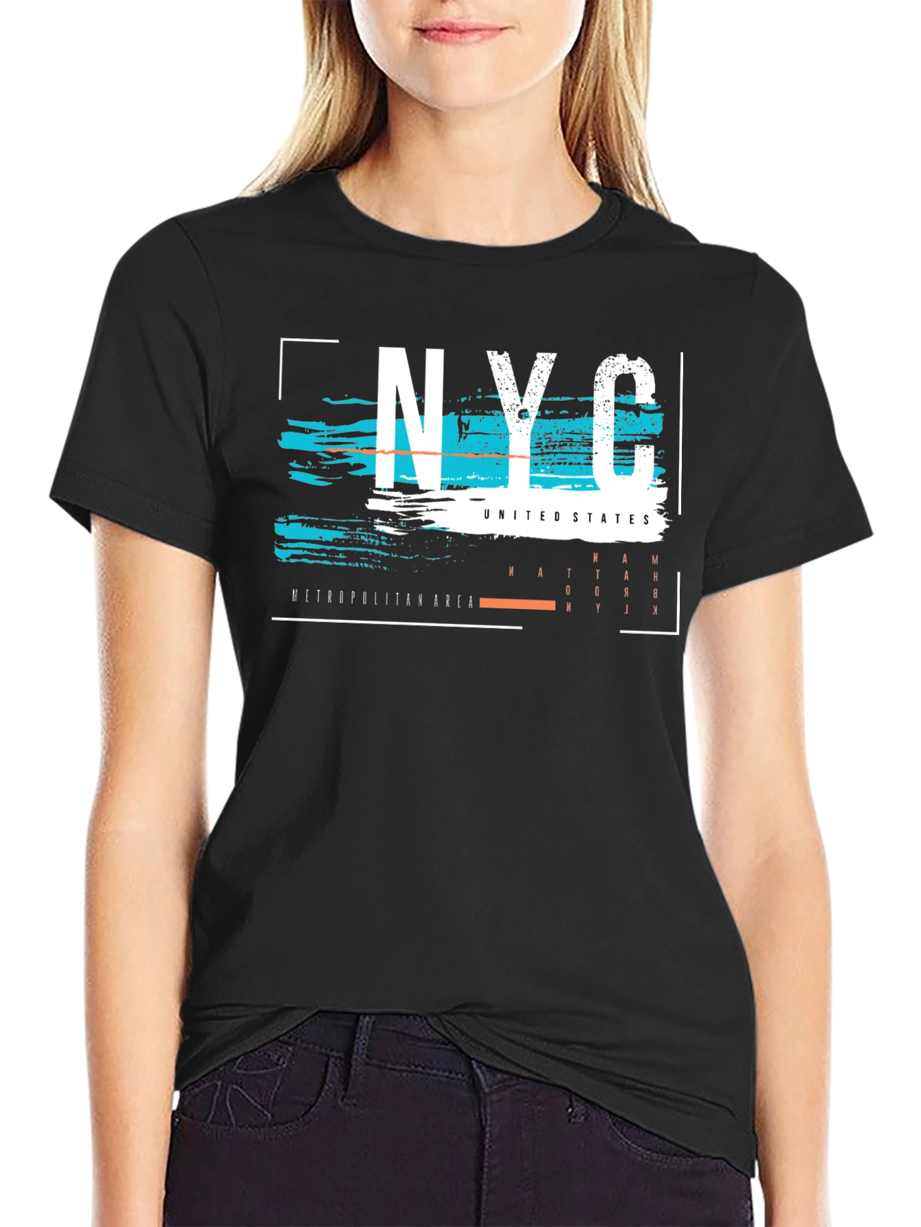 NYC Graphic Print Mens Black T-Shirt