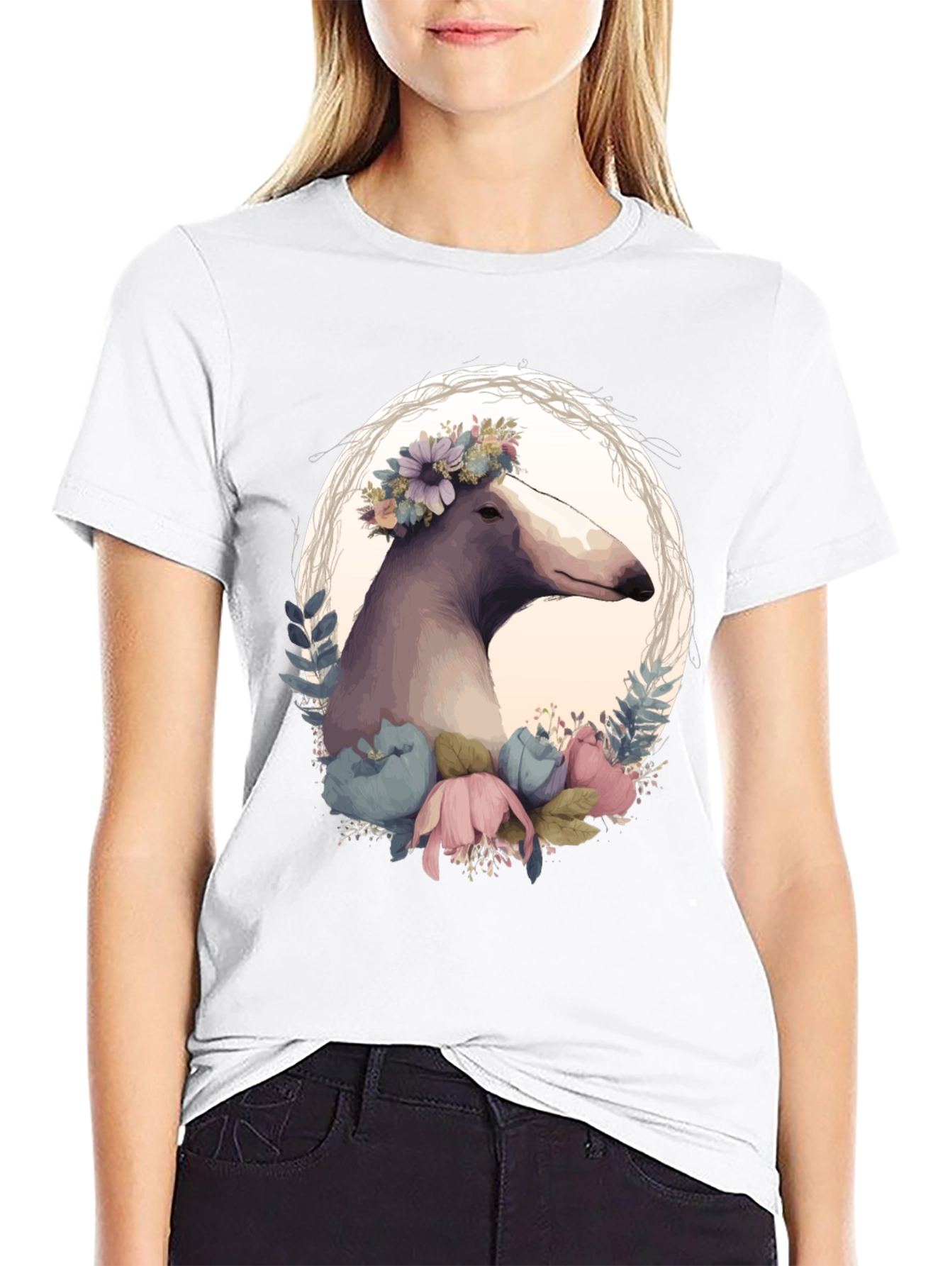 Floral Dog T-Shirt - Unique Graphic Tee