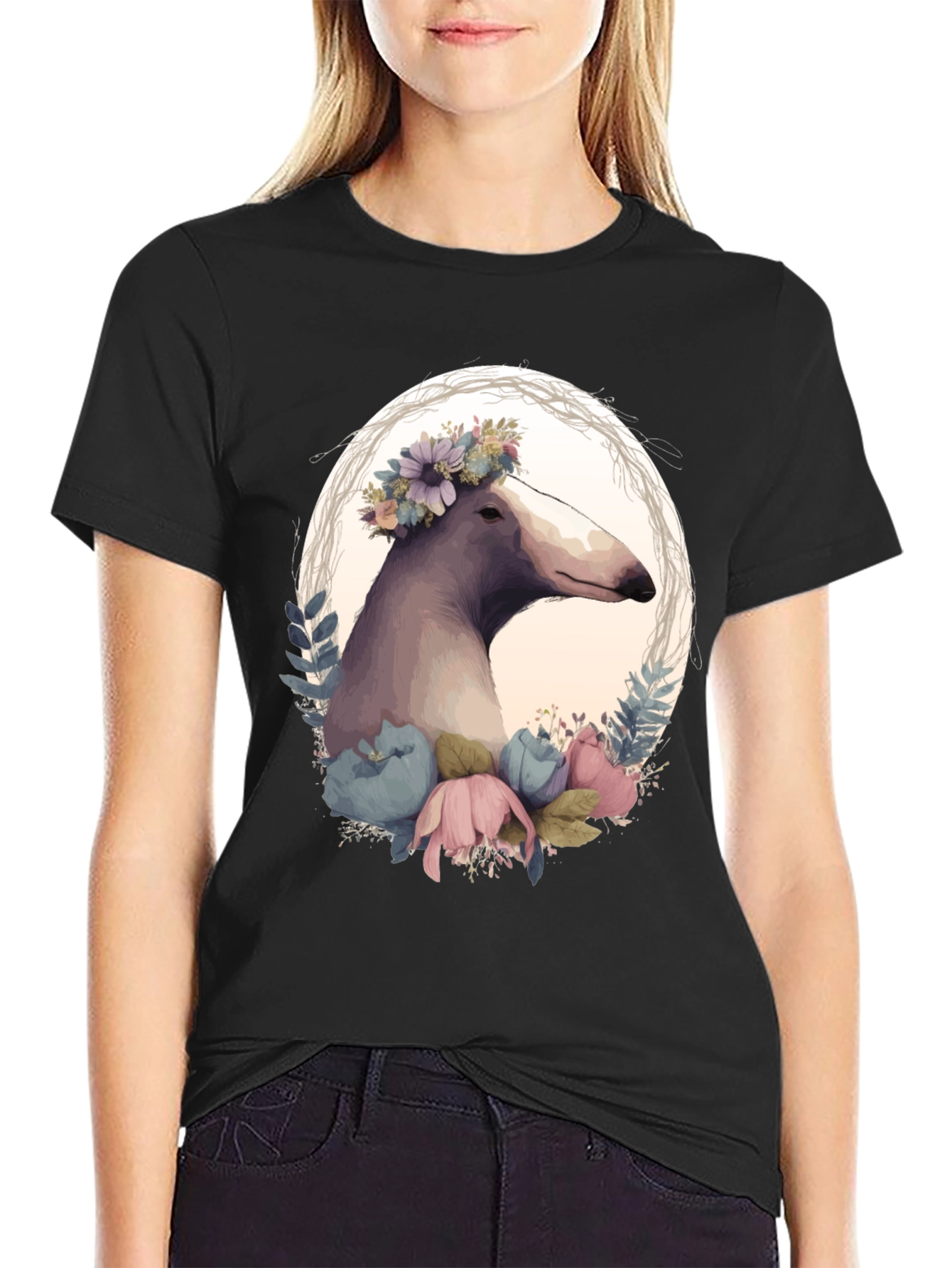 Floral Dog T-Shirt - Unique Graphic Tee