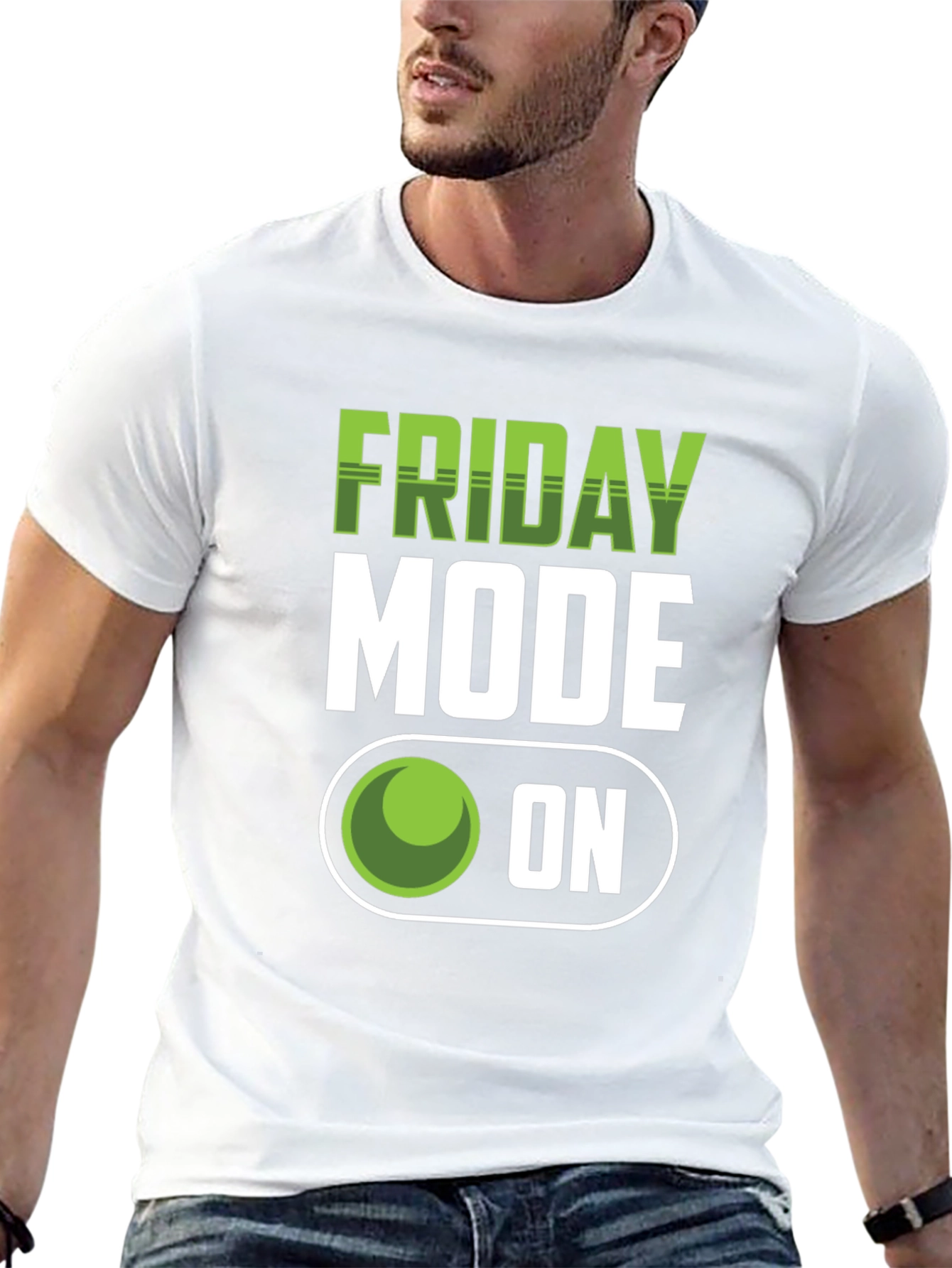 Friday Mode On Graphic T-Shirt - Black Casual Tee