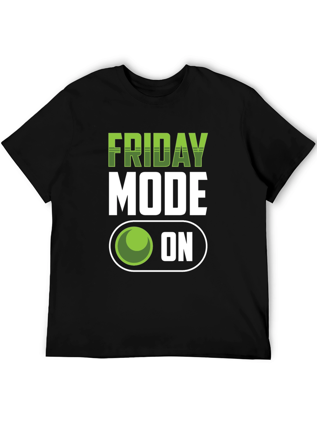 Friday Mode On Graphic T-Shirt - Black Casual Tee