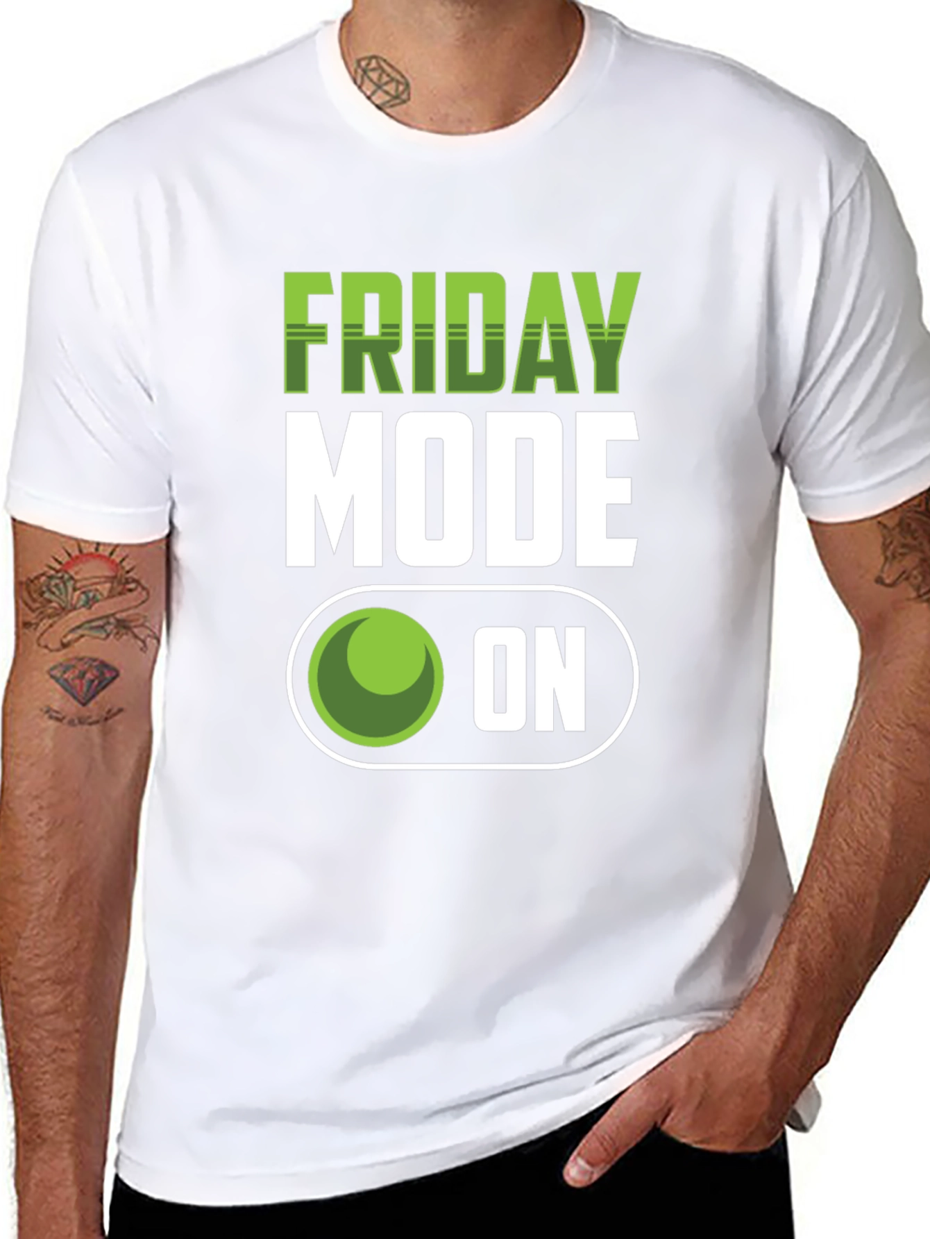Friday Mode On Graphic T-Shirt - Black Casual Tee