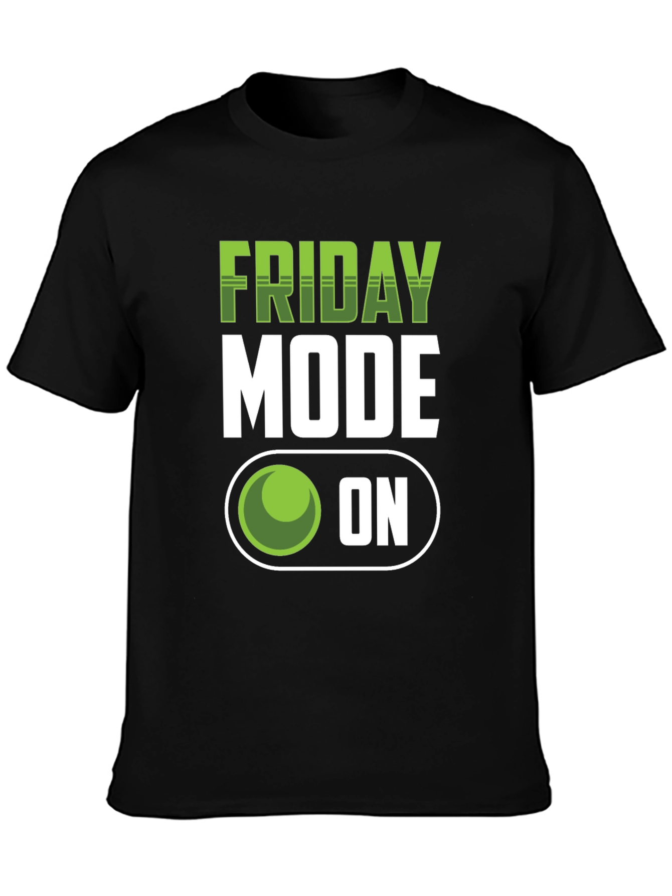 Friday Mode On Graphic T-Shirt - Black Casual Tee