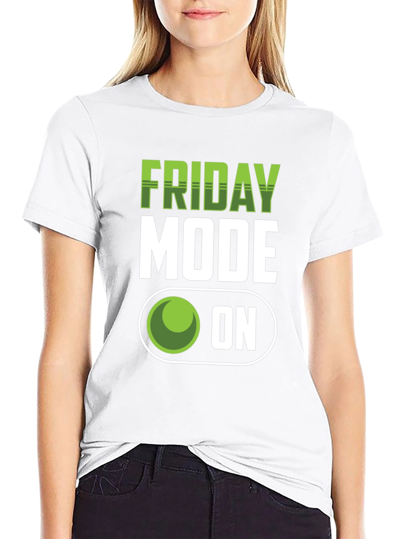 Friday Mode On Graphic T-Shirt - Black Casual Tee
