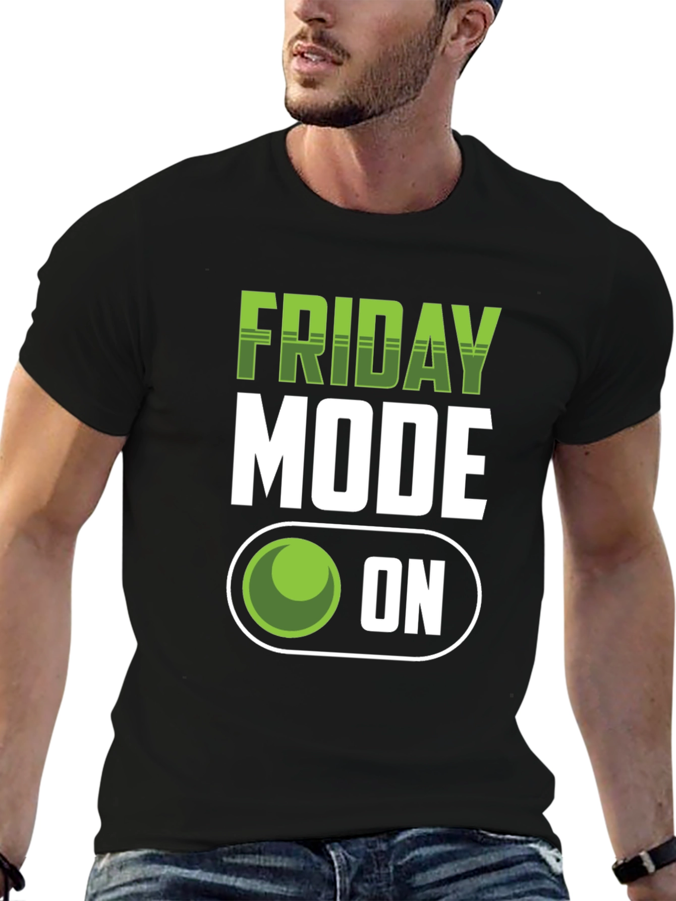 Friday Mode On Graphic T-Shirt - Black Casual Tee