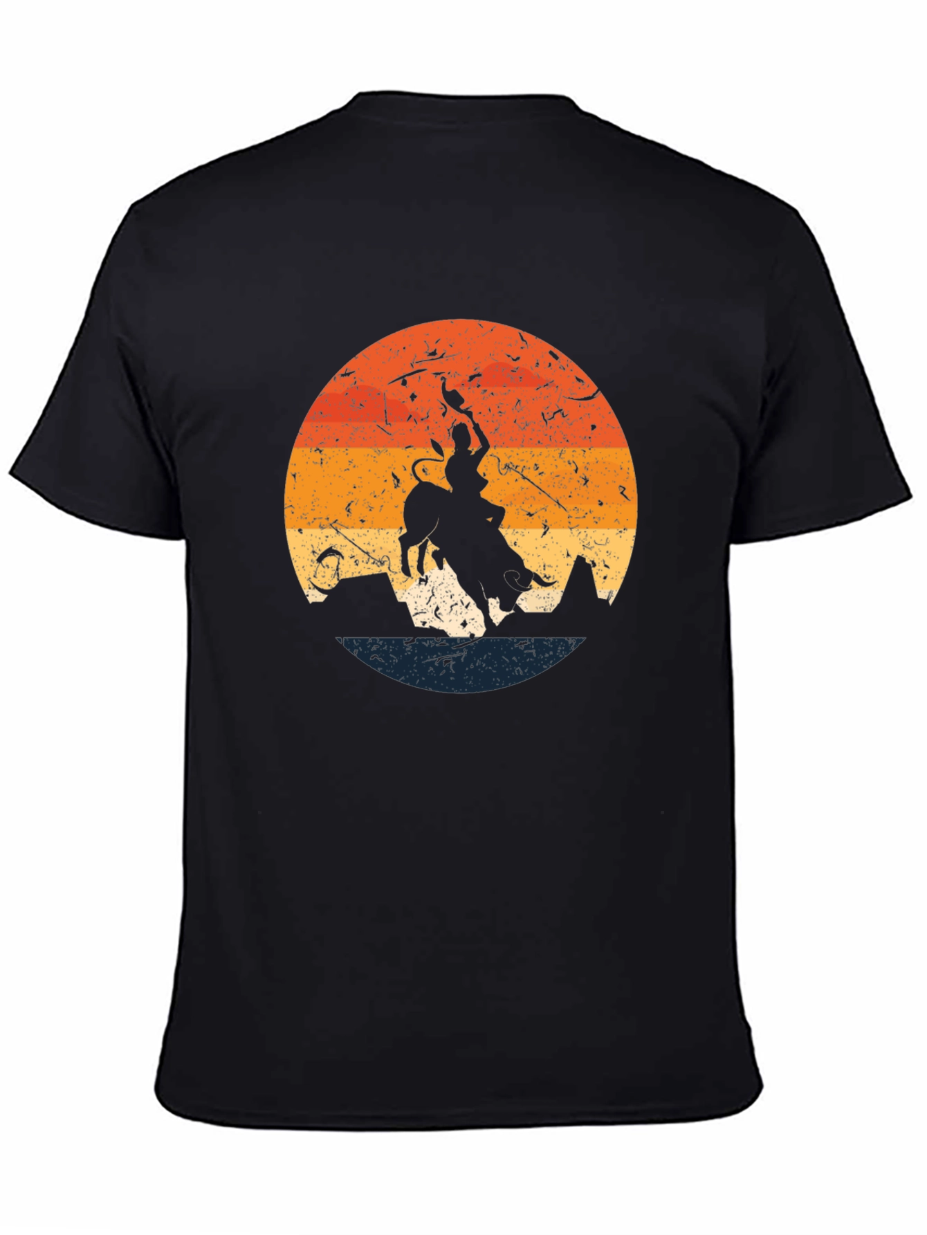 Retro Bull Rider Graphic Tee - Western Style