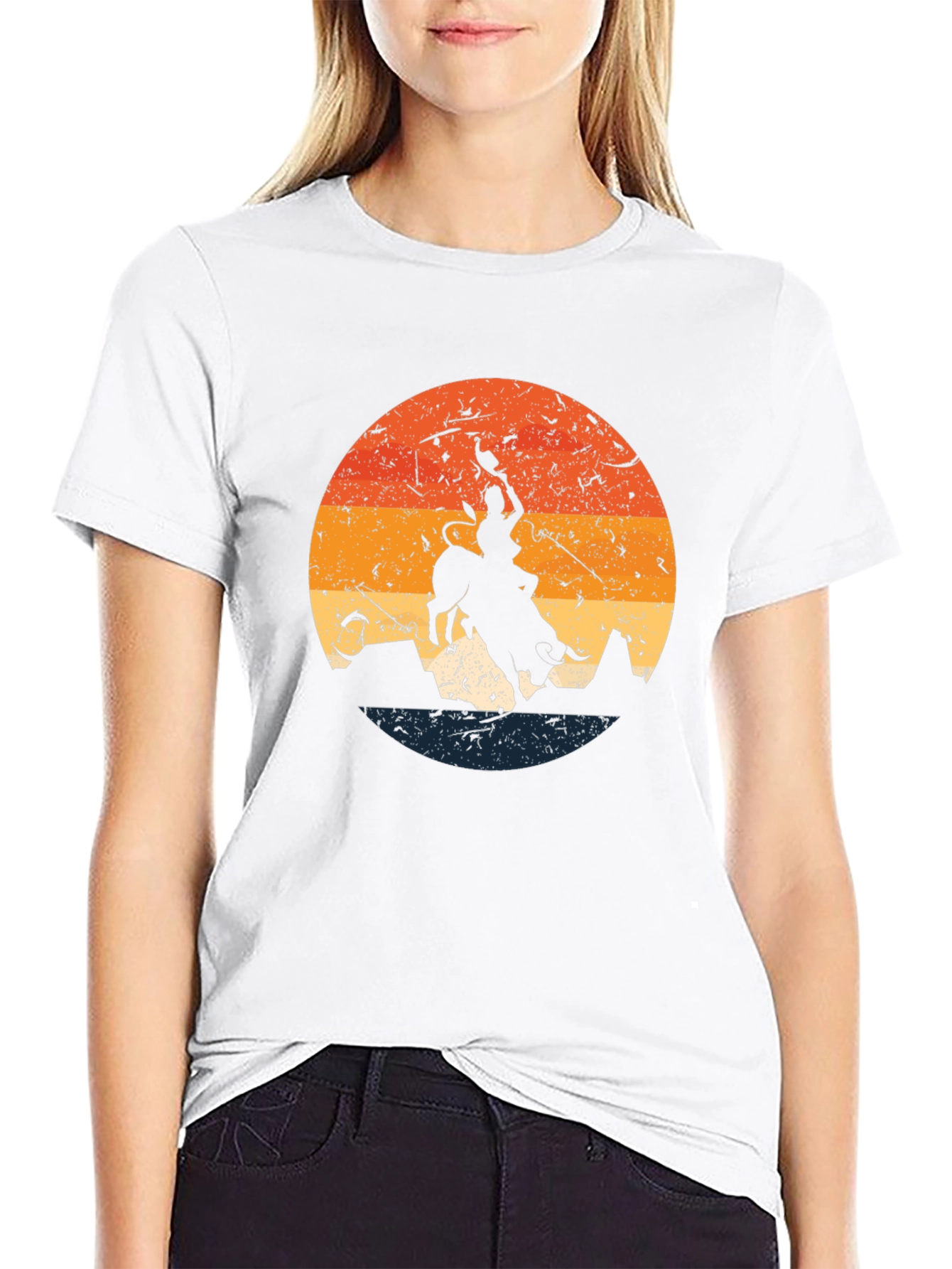 Retro Bull Rider Graphic Tee - Western Style