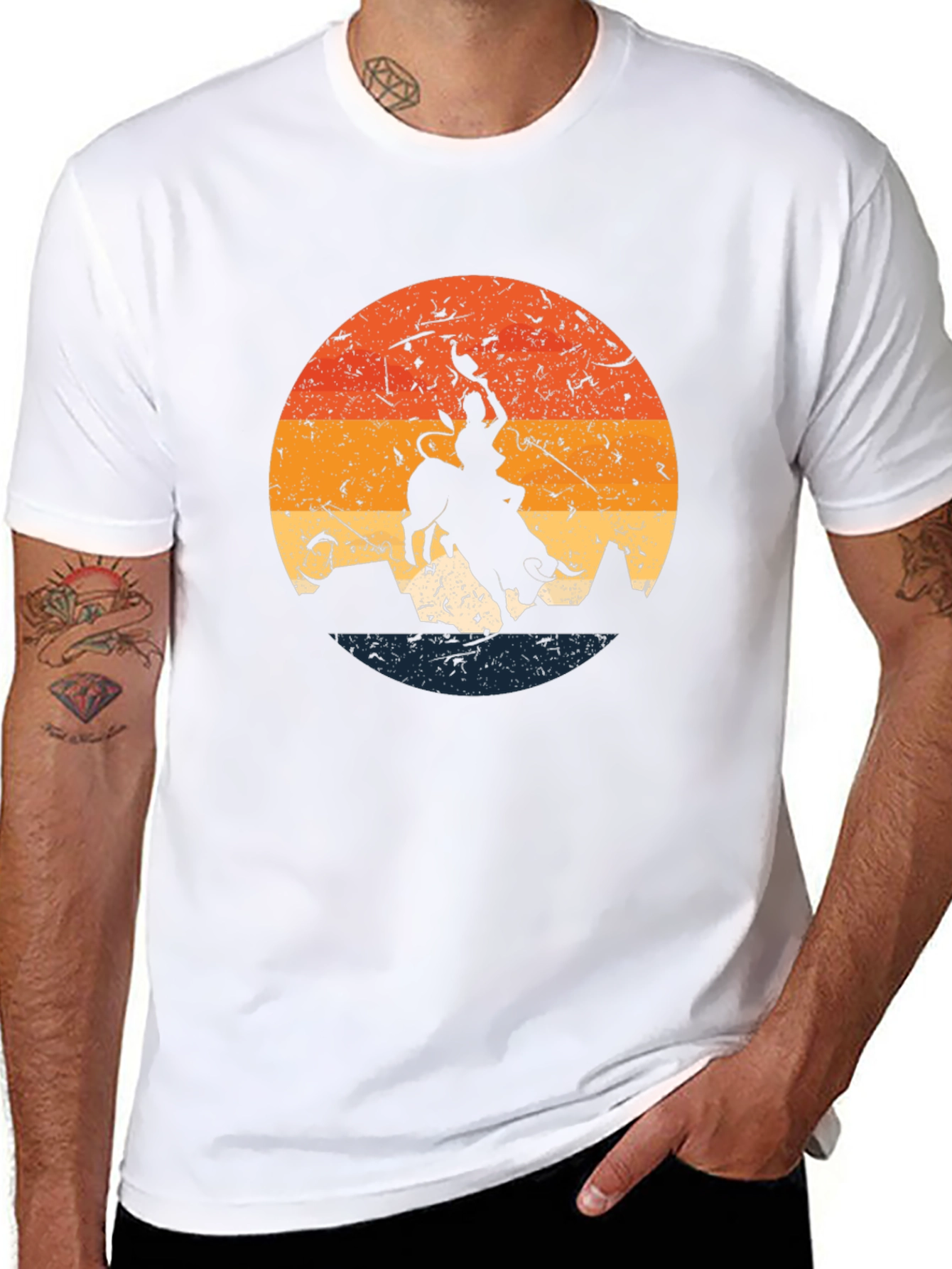 Retro Bull Rider Graphic Tee - Western Style