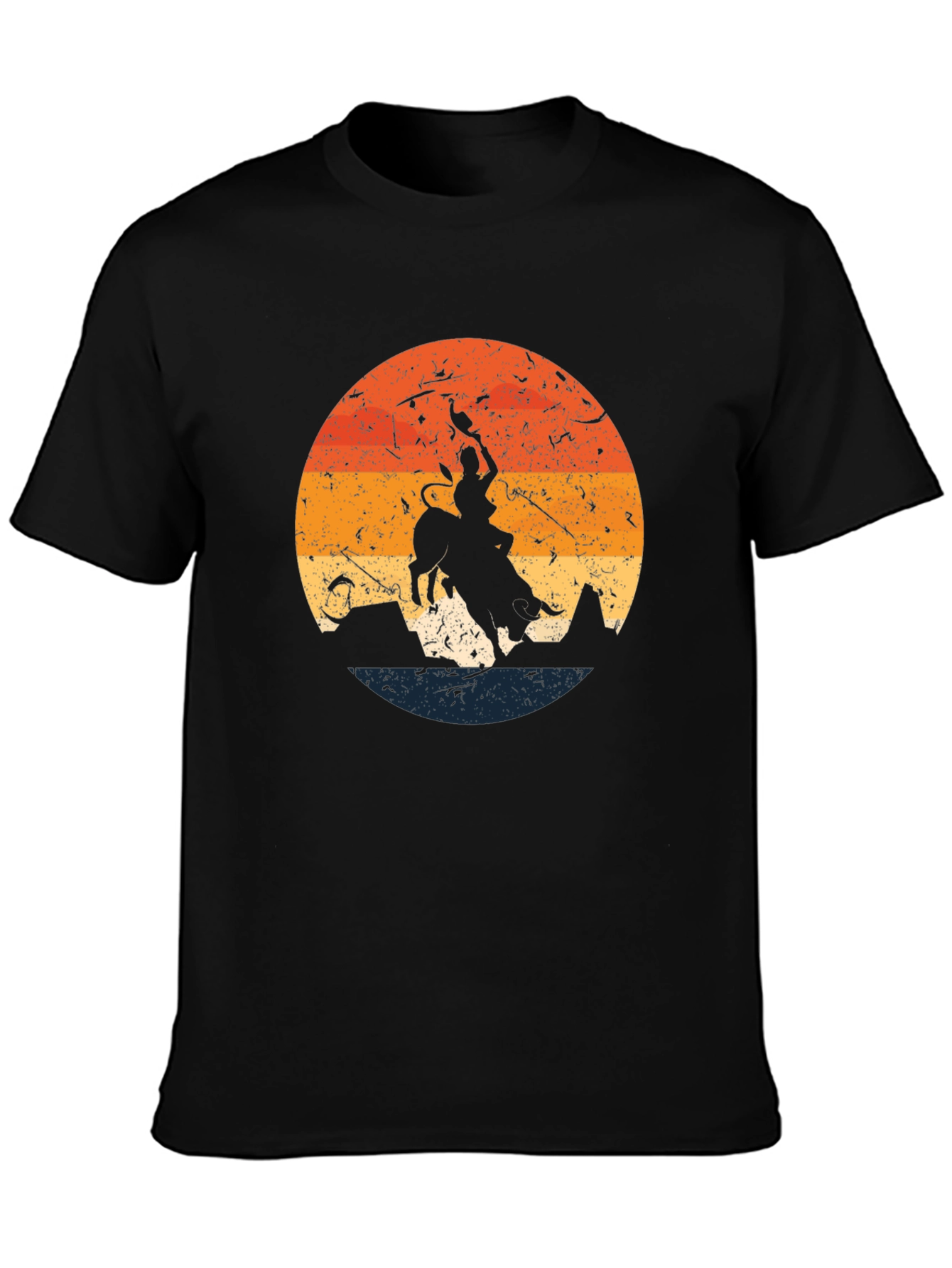 Retro Bull Rider Graphic Tee - Western Style
