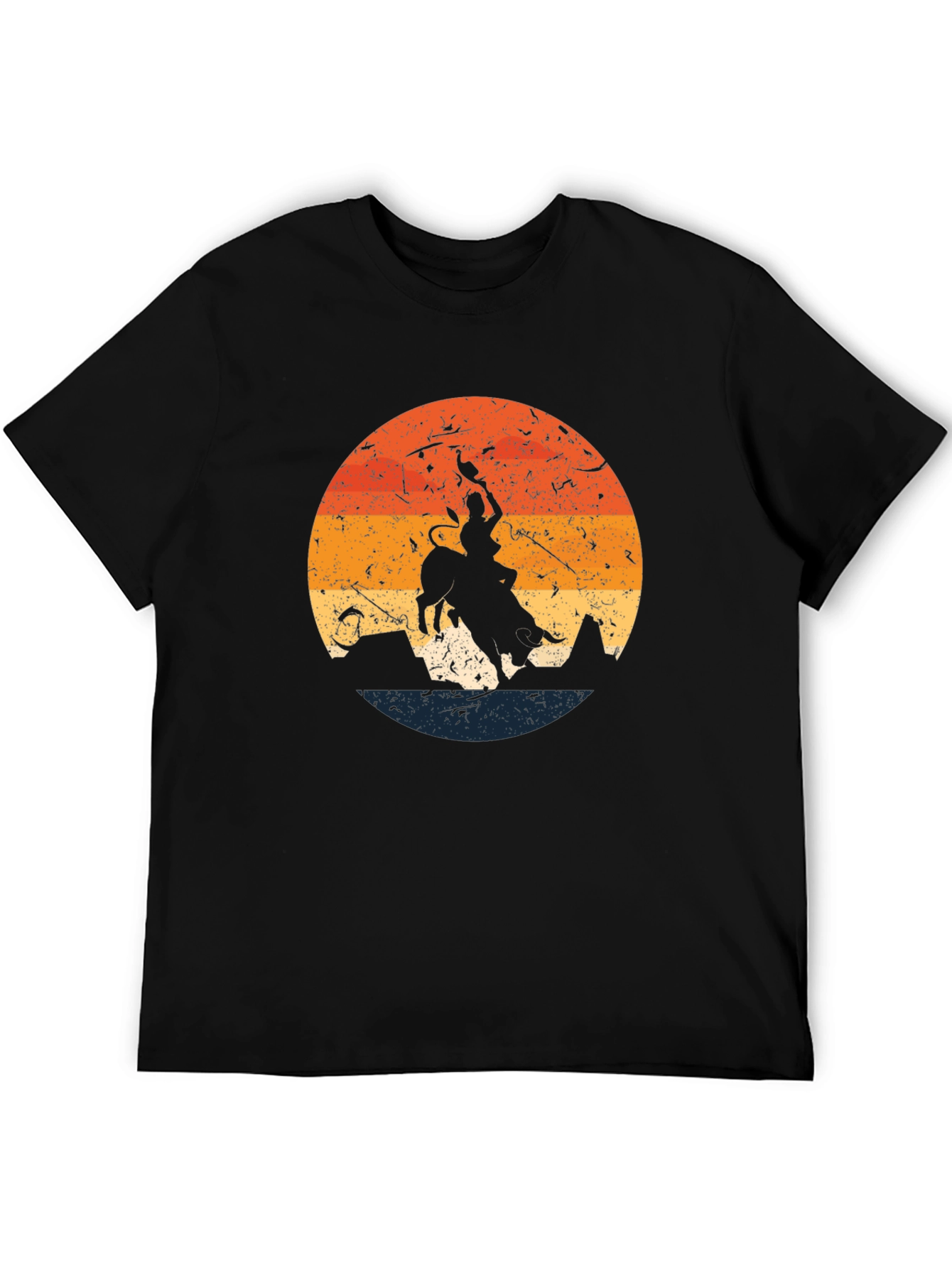 Retro Bull Rider Graphic Tee - Western Style