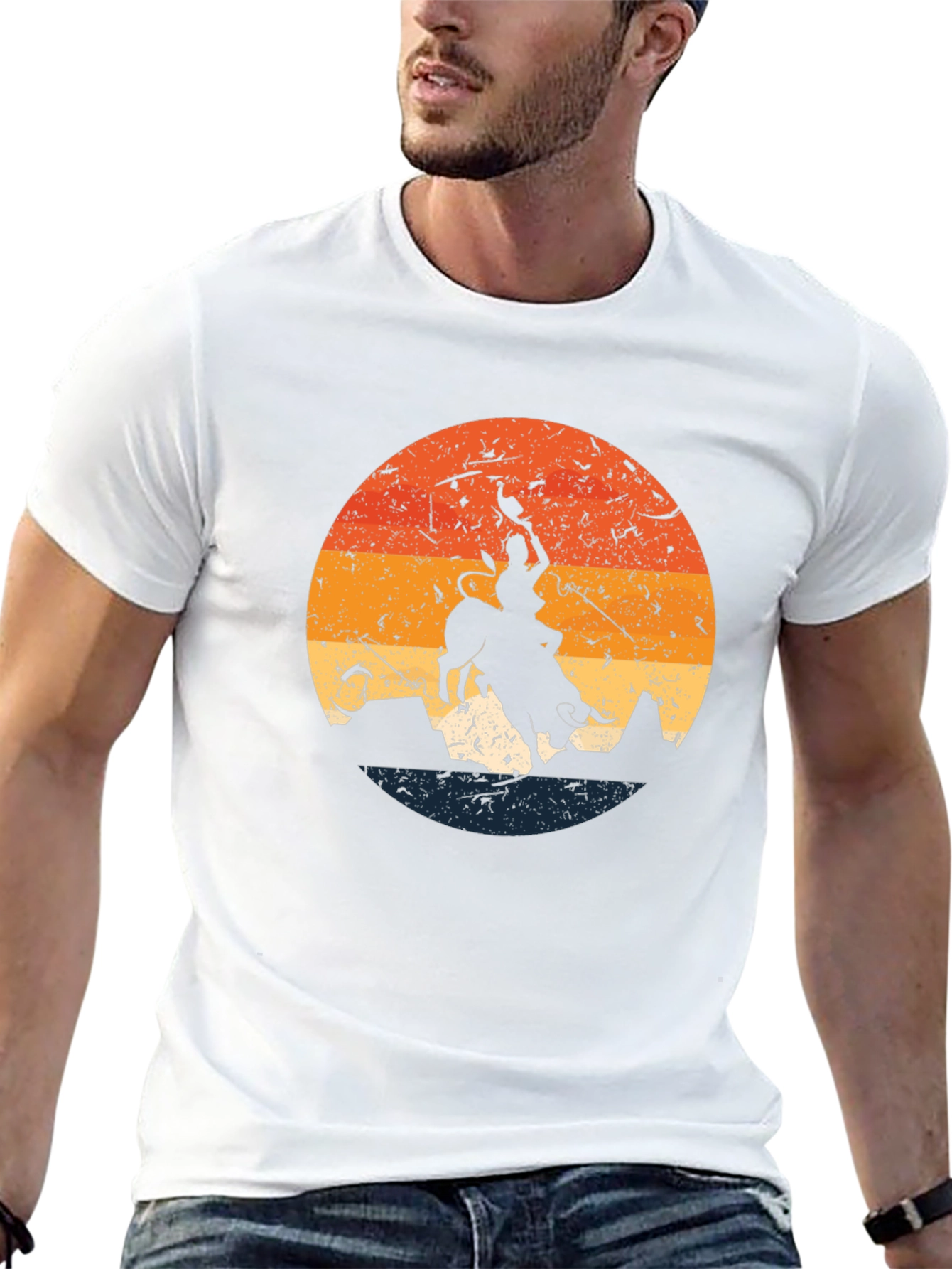 Retro Bull Rider Graphic Tee - Western Style