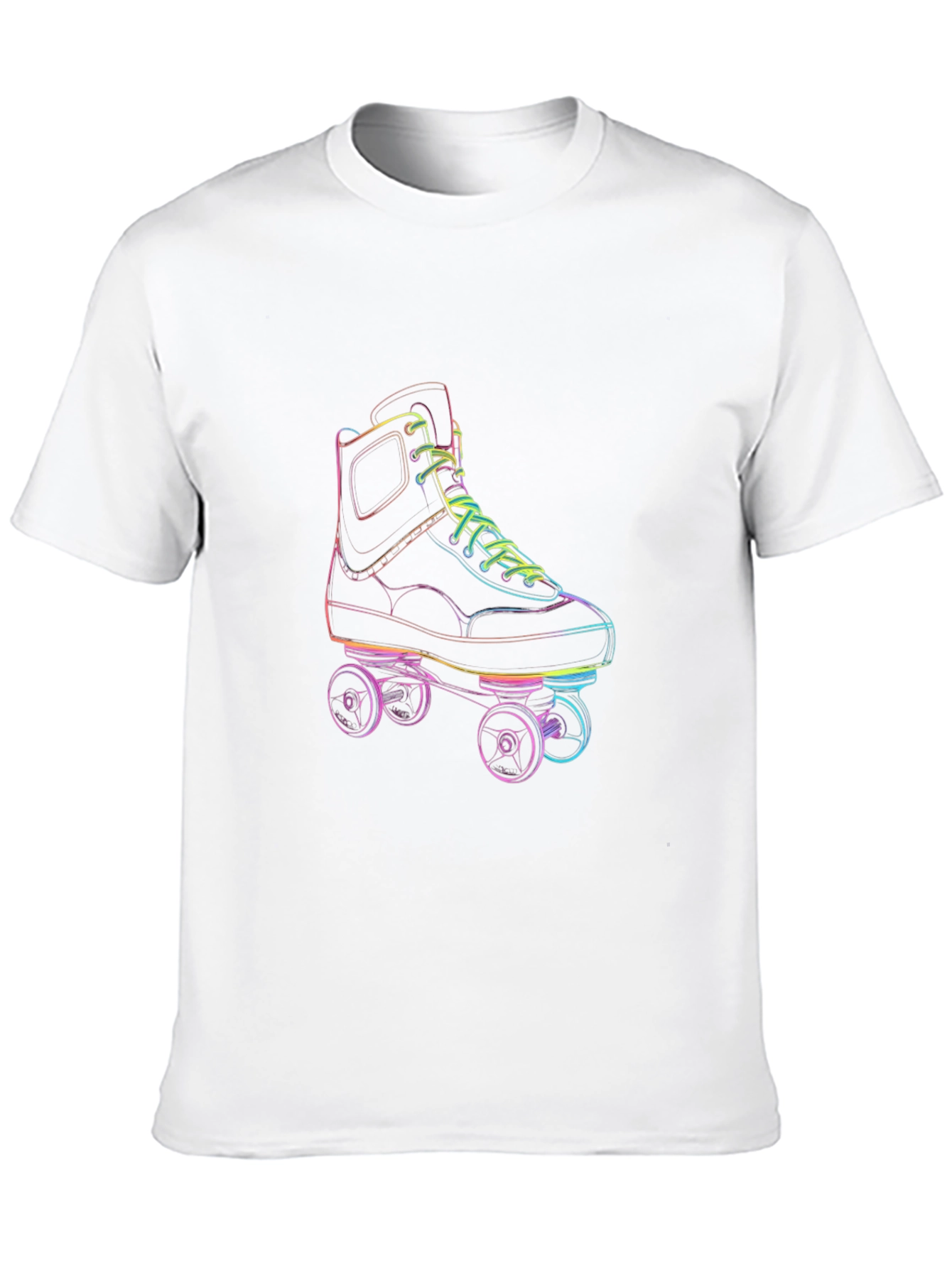 Retro Roller Skate Graphic Tee - Black Cotton T-Shirt
