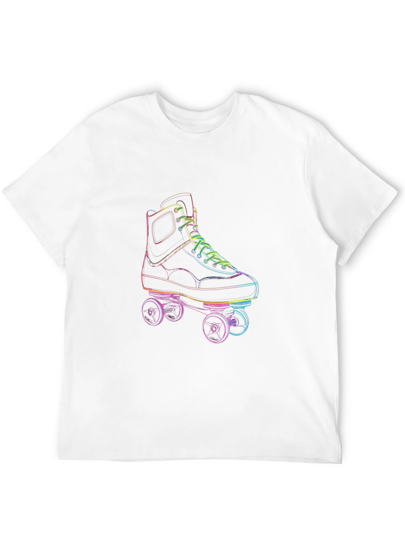Retro Roller Skate Graphic Tee - Black Cotton T-Shirt