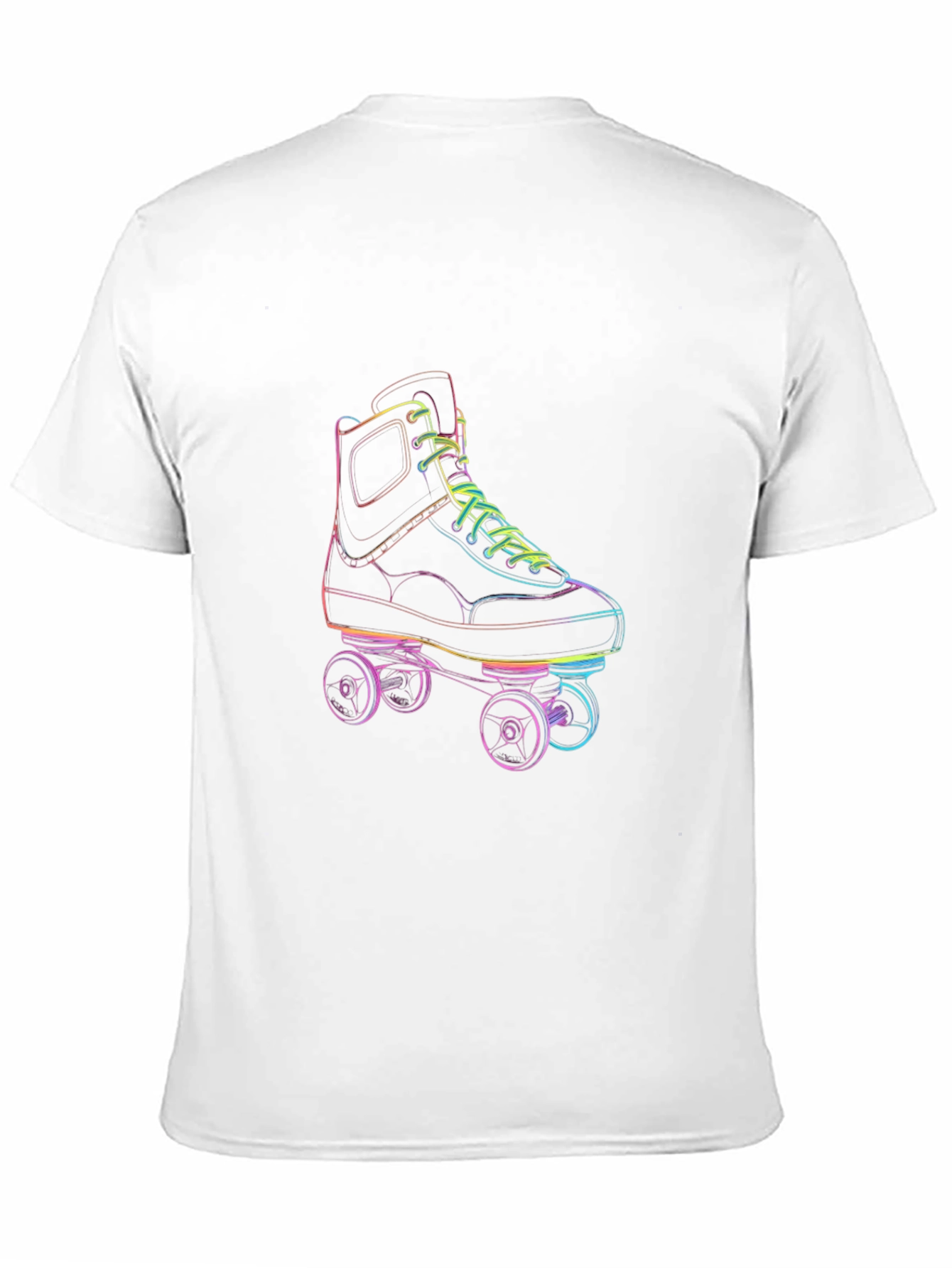 Retro Roller Skate Graphic Tee - Black Cotton T-Shirt