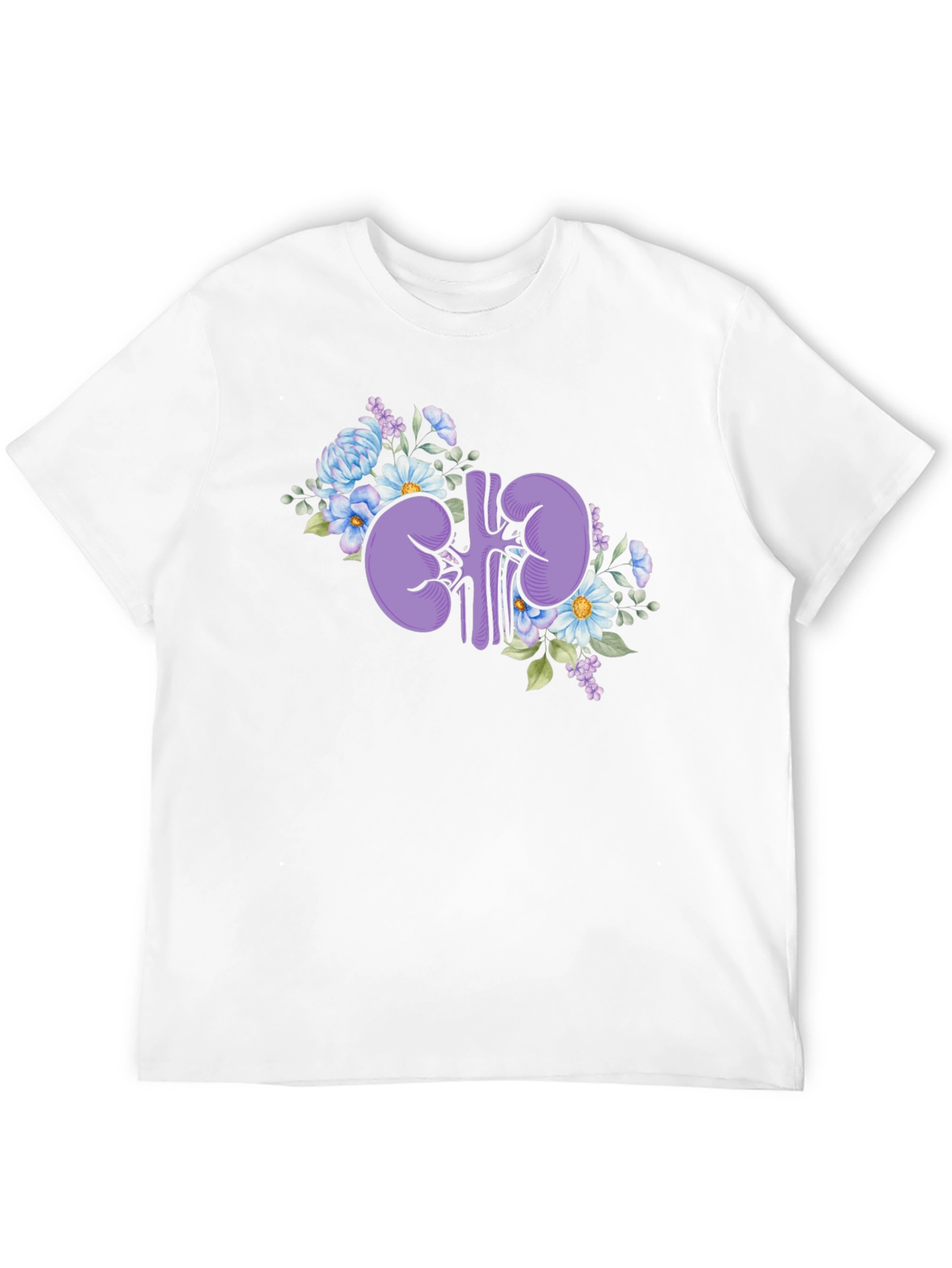 Floral Kidney Graphic Tee - Black Cotton T-Shirt