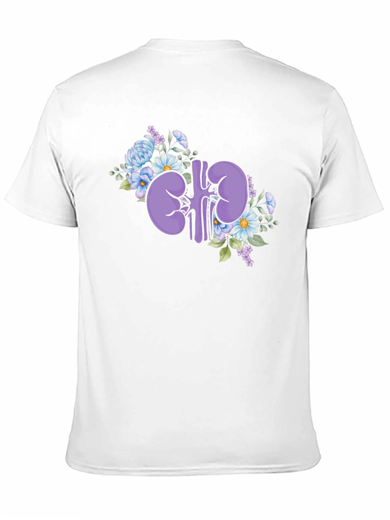 Floral Kidney Graphic Tee - Black Cotton T-Shirt