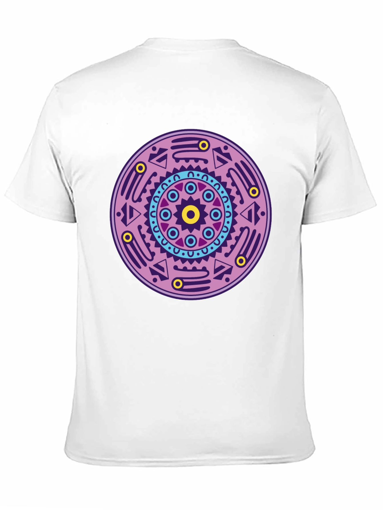 Geometric Mandala Graphic Tee - Black Cotton T-Shirt