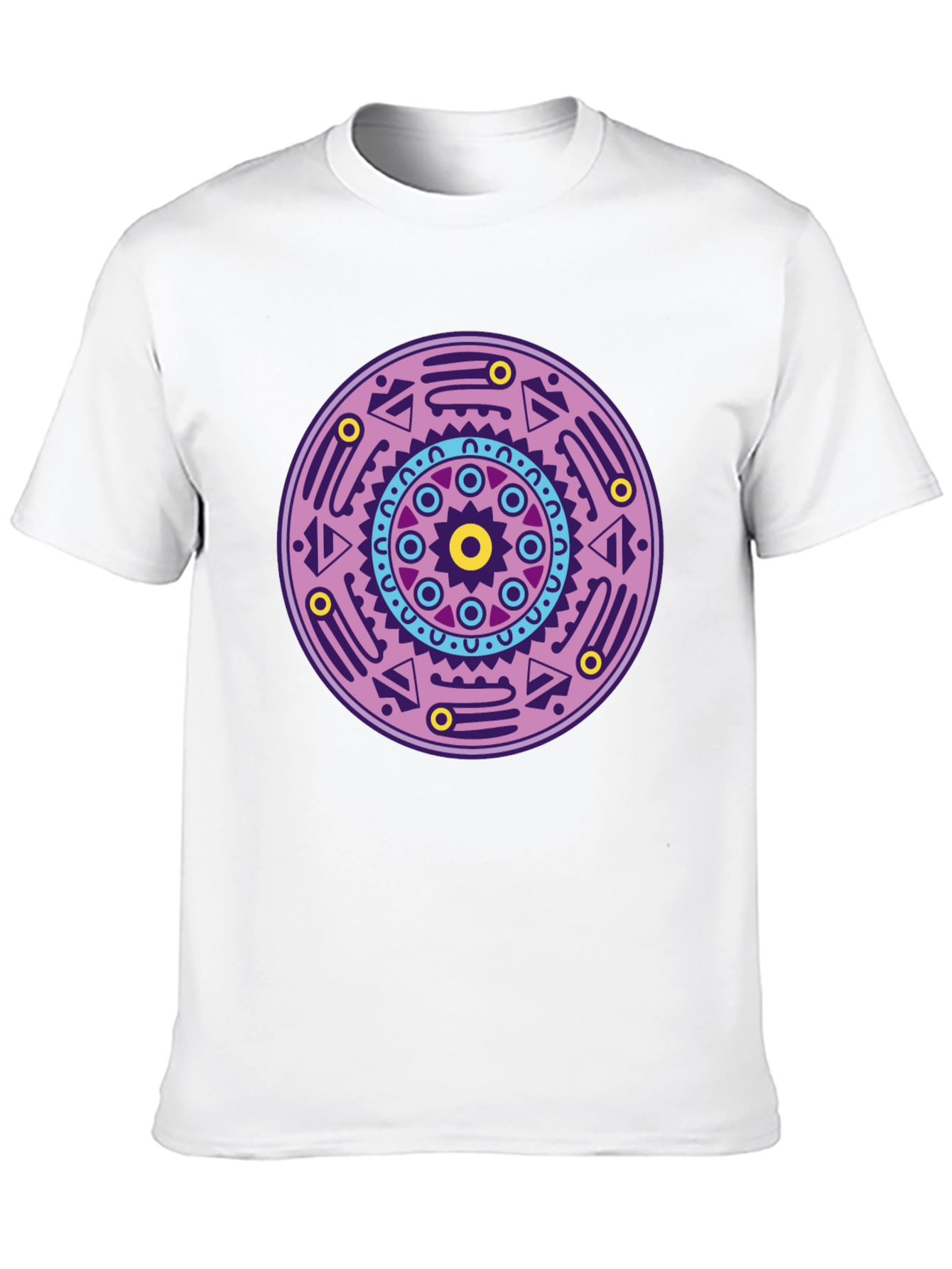 Geometric Mandala Graphic Tee - Black Cotton T-Shirt