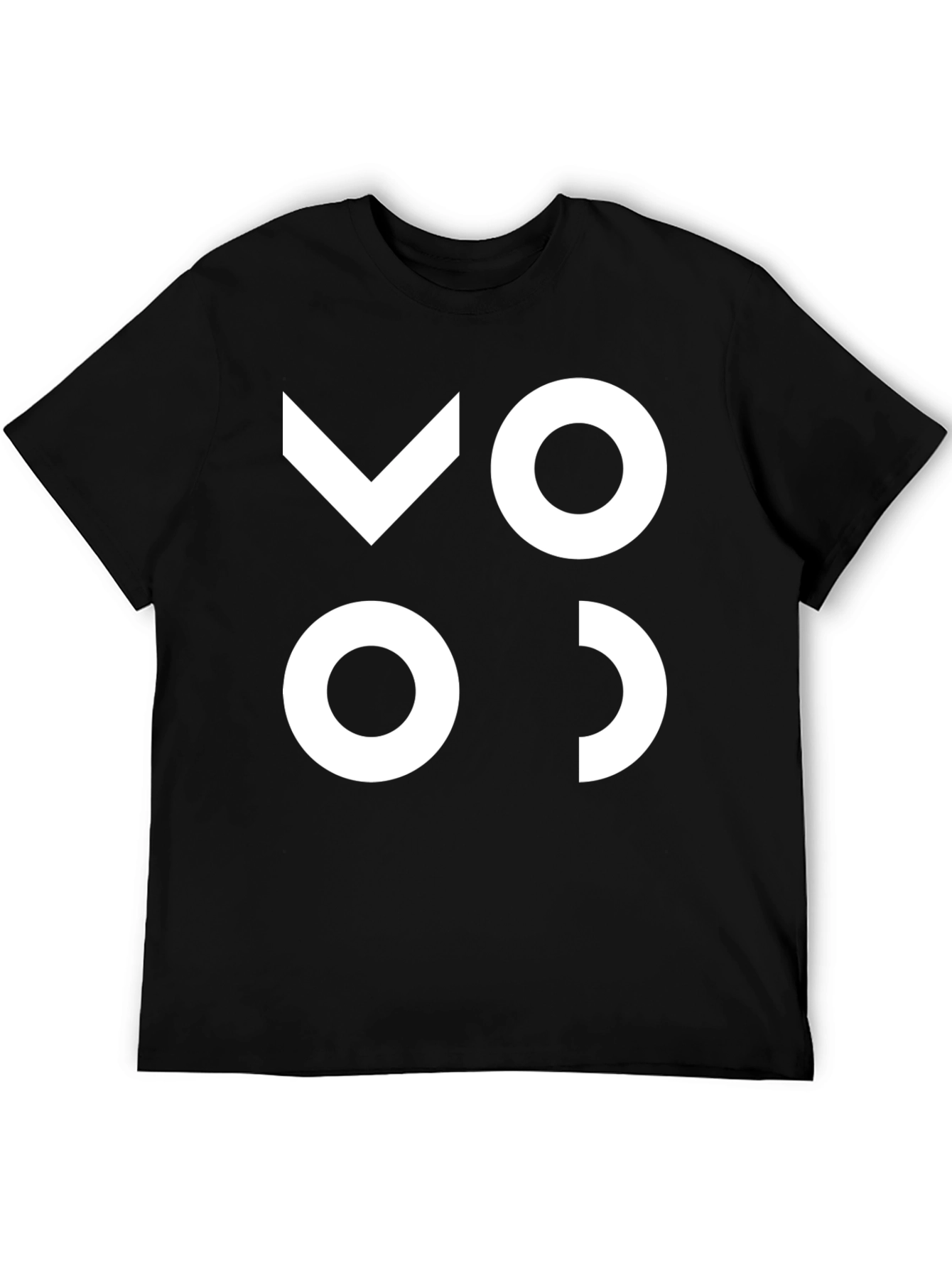 Modern Graphic Tee - Black with White Abstract Design