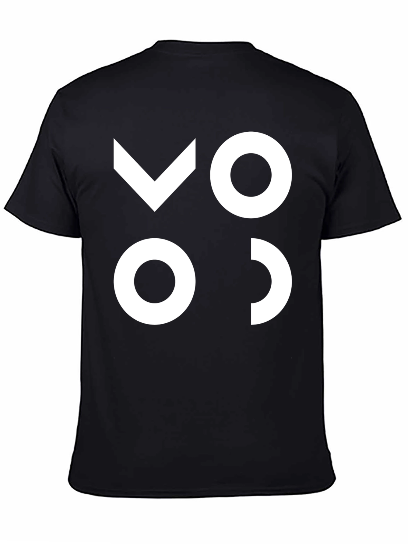 Modern Graphic Tee - Black with White Abstract Design