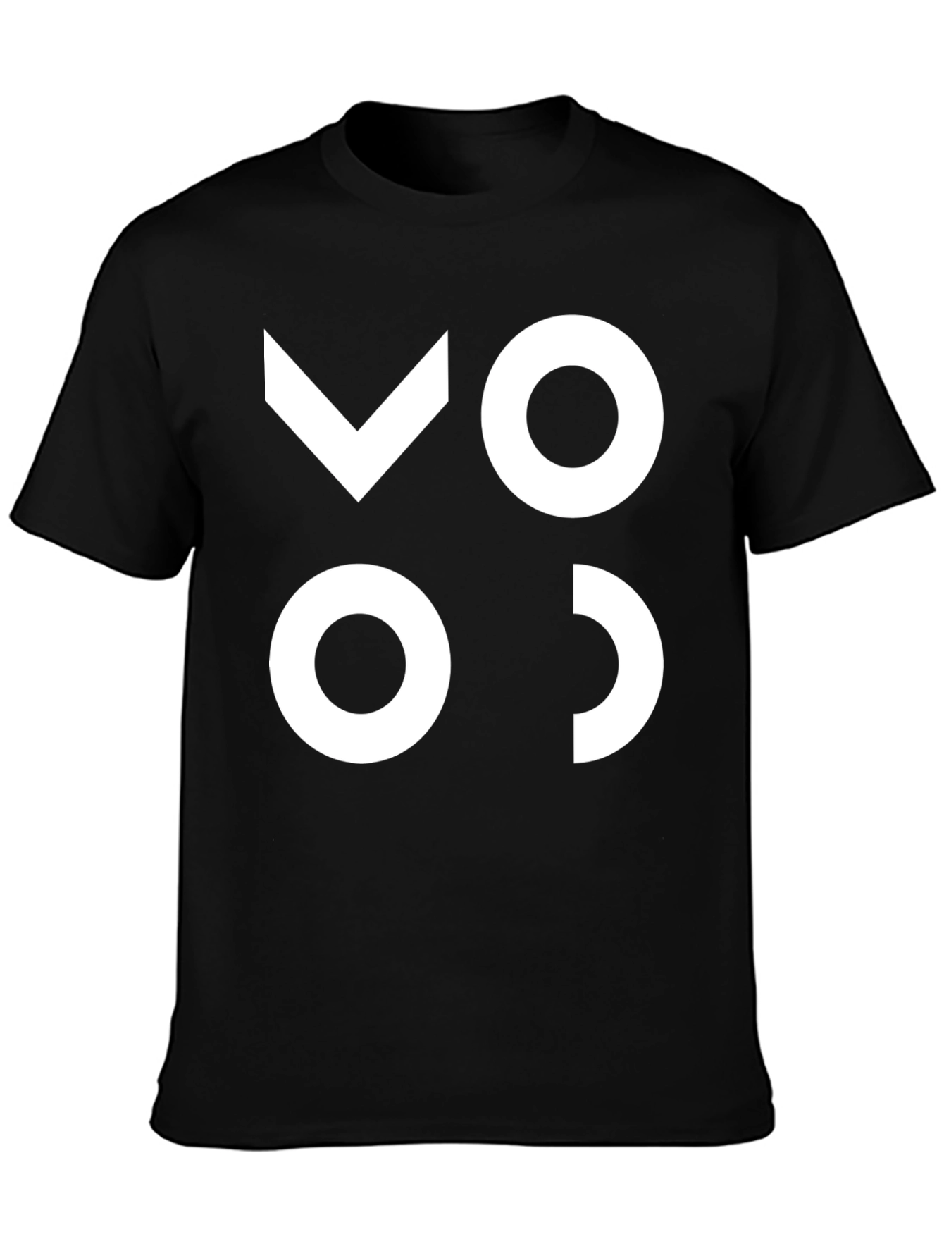 Modern Graphic Tee - Black with White Abstract Design