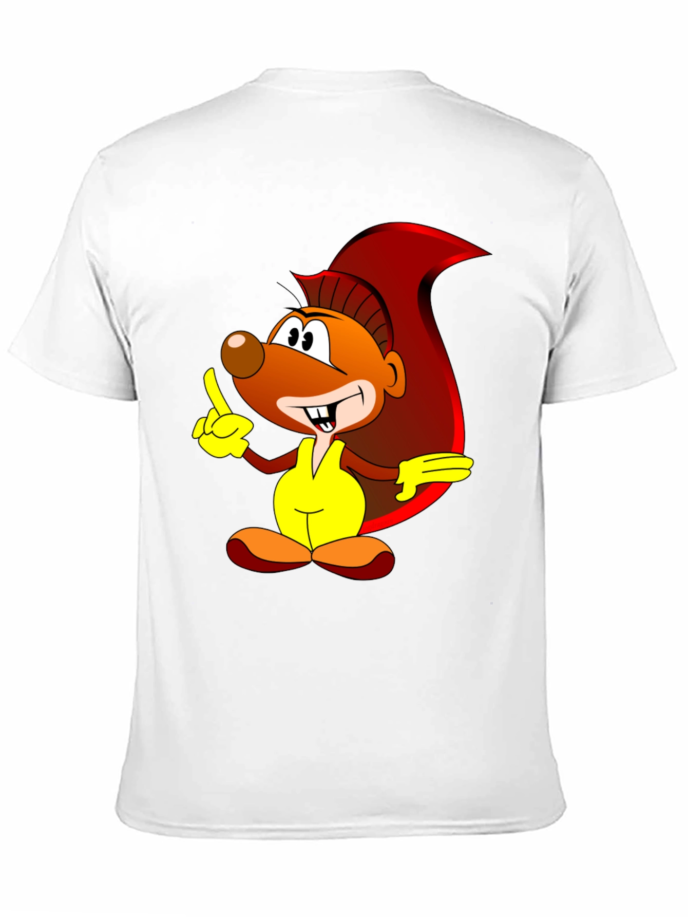 Cartoon Squirrel Graphic Print Black T-Shirt