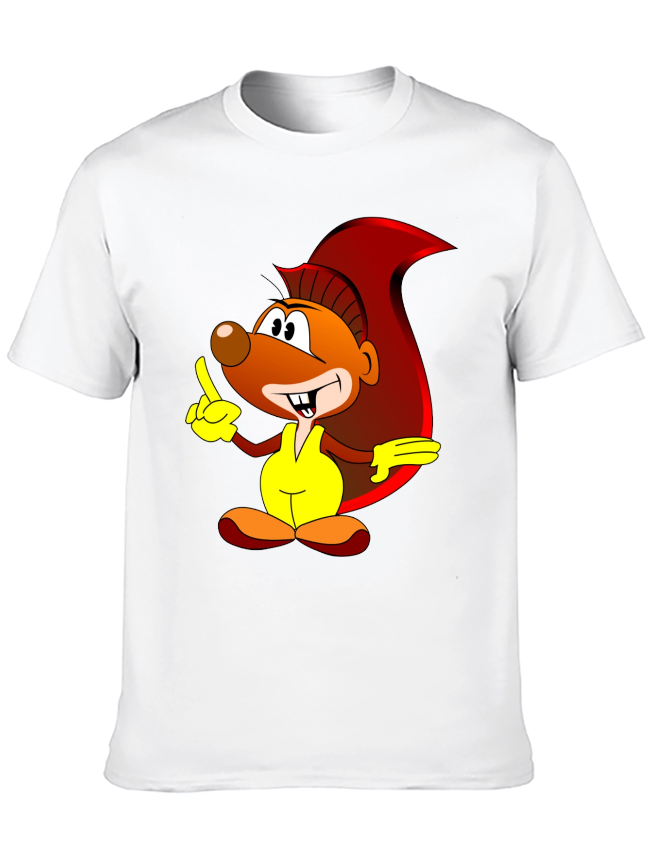 Cartoon Squirrel Graphic Print Black T-Shirt