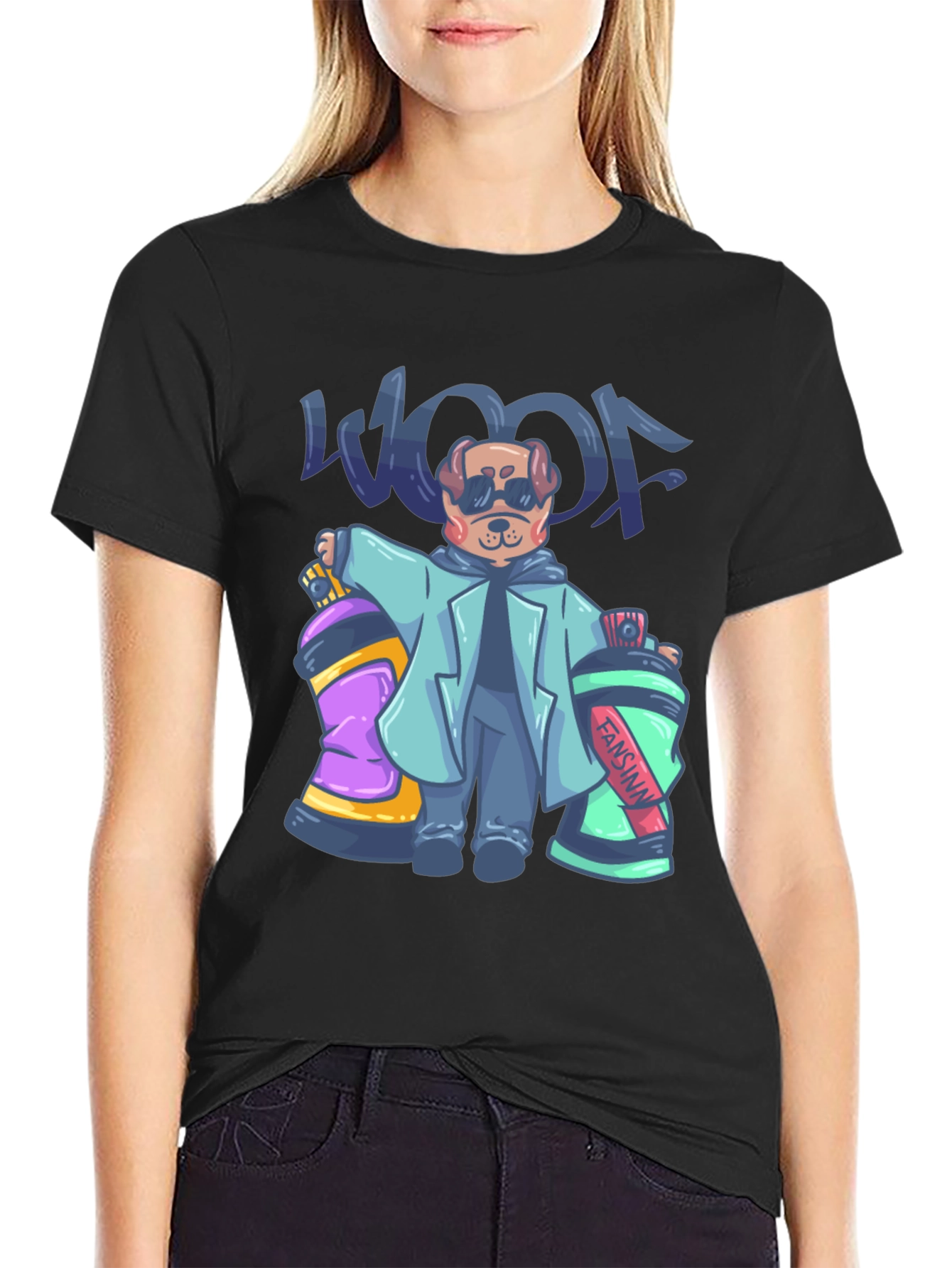Cool Dog Graffiti Artist Graphic T-Shirt