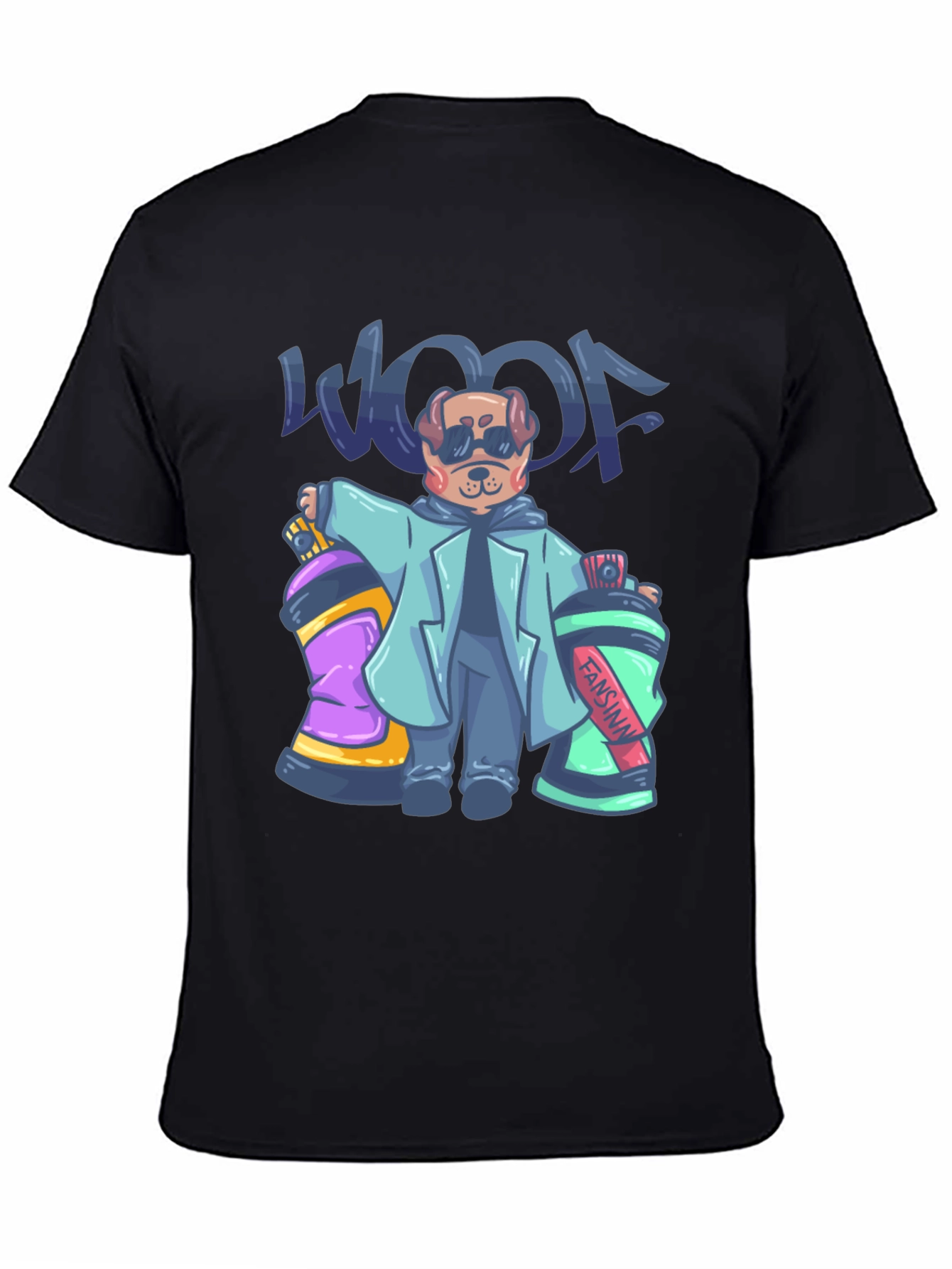 Cool Dog Graffiti Artist Graphic T-Shirt