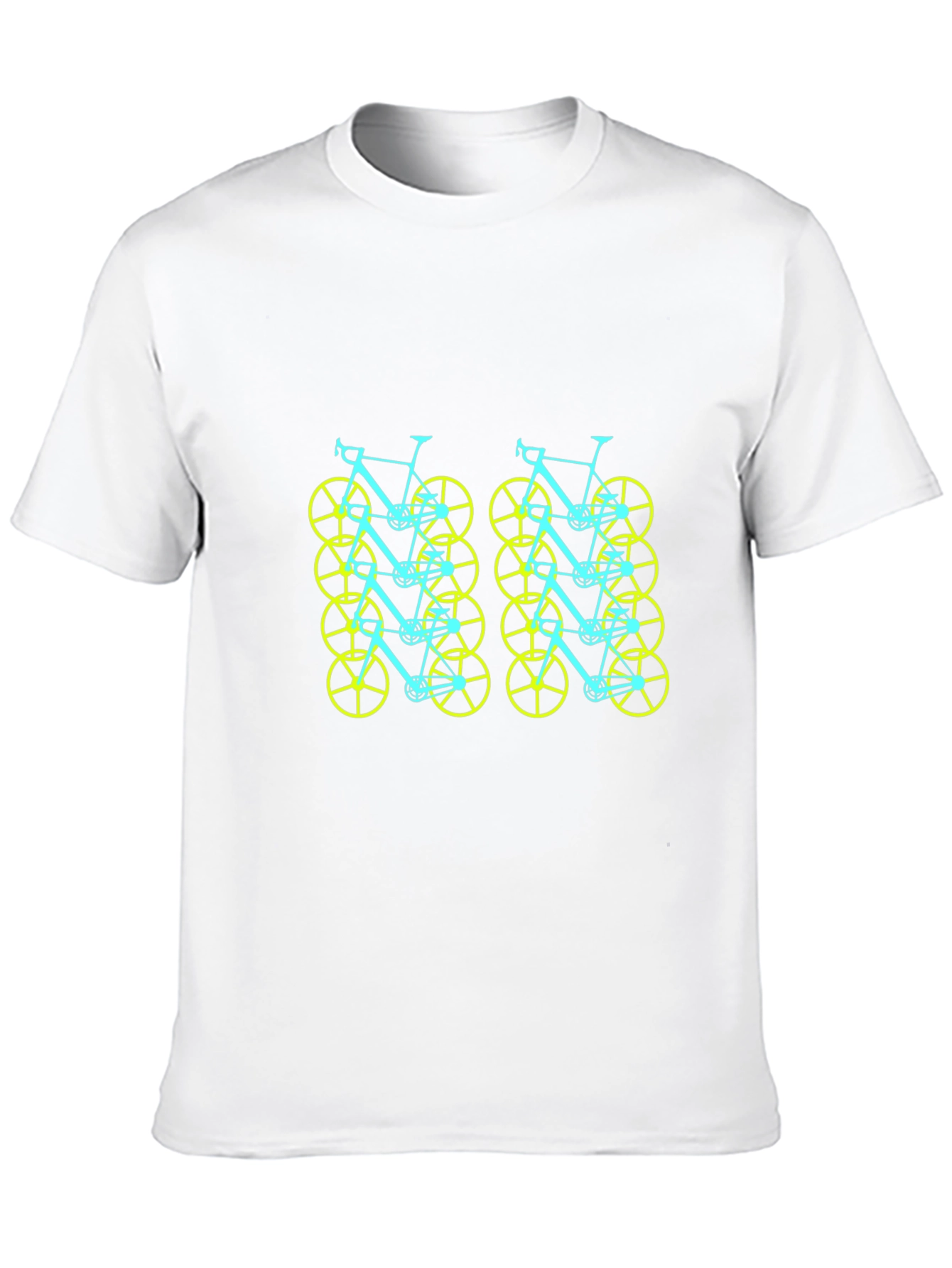 Funky Bicycle Pattern Tee - Black Cotton Comfort