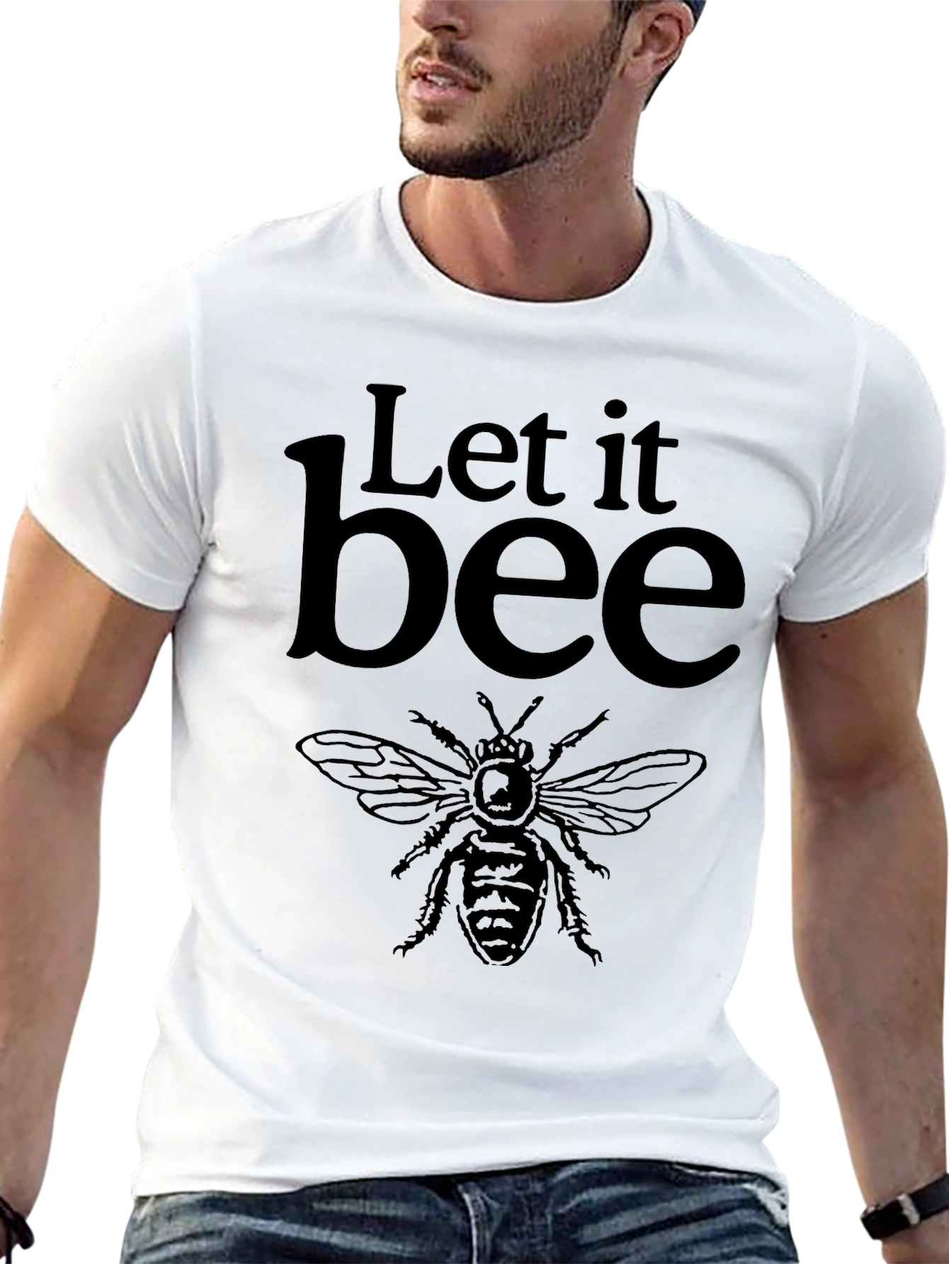 Let It Bee Graphic T-Shirt - Crew Neck Tee