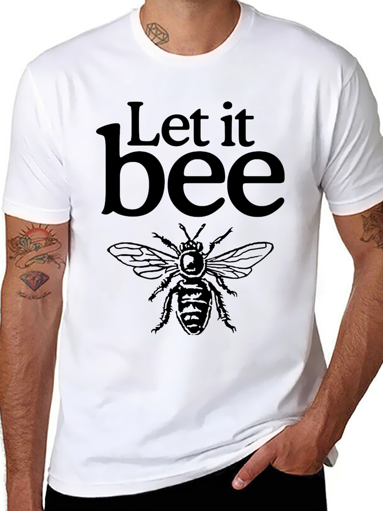 Let It Bee Graphic T-Shirt - Crew Neck Tee
