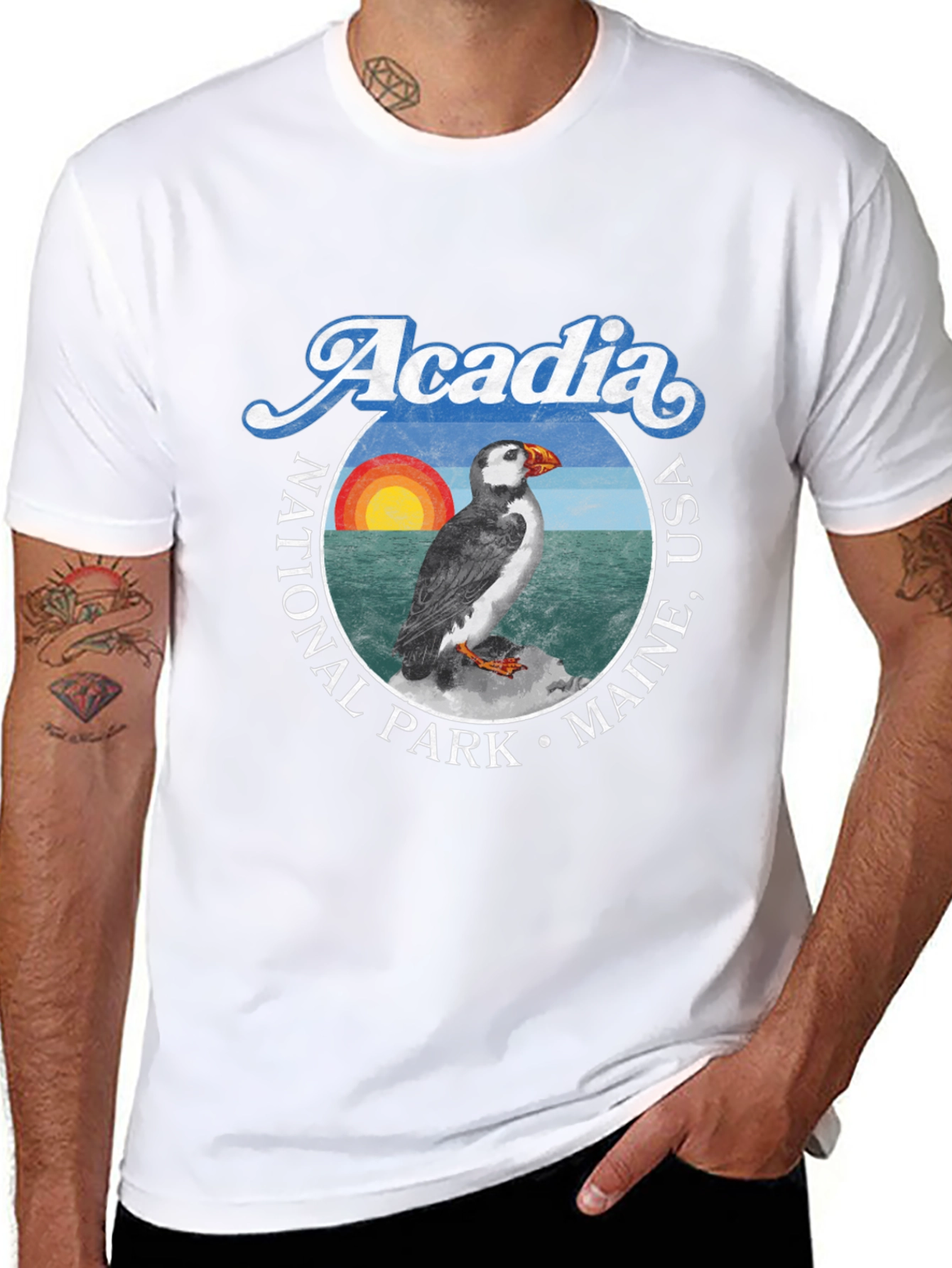 Acadia National Park Puffin Graphic Tee