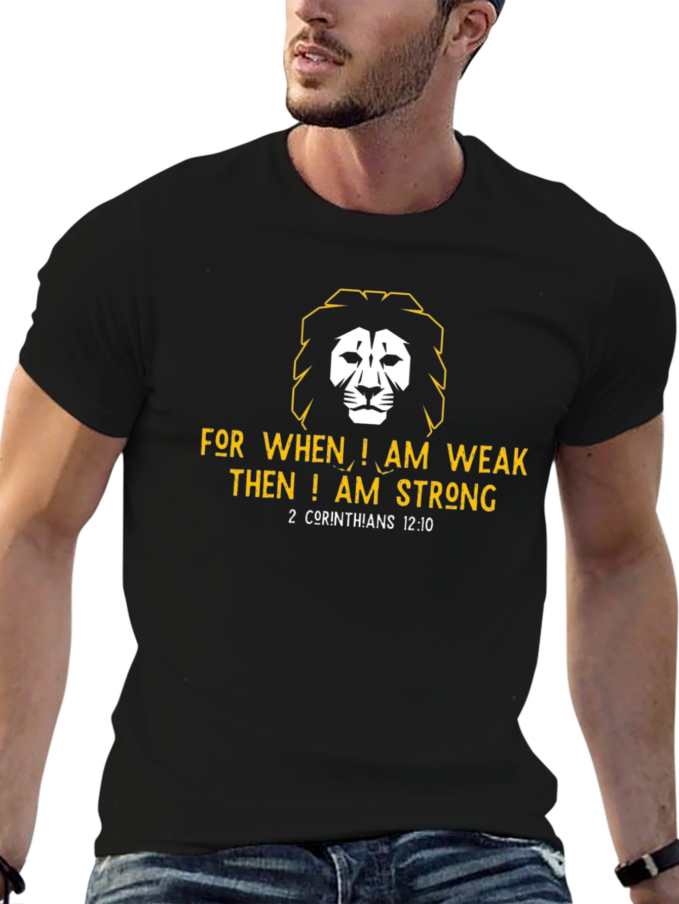 Faith-Inspired Lion Graphic T-Shirt