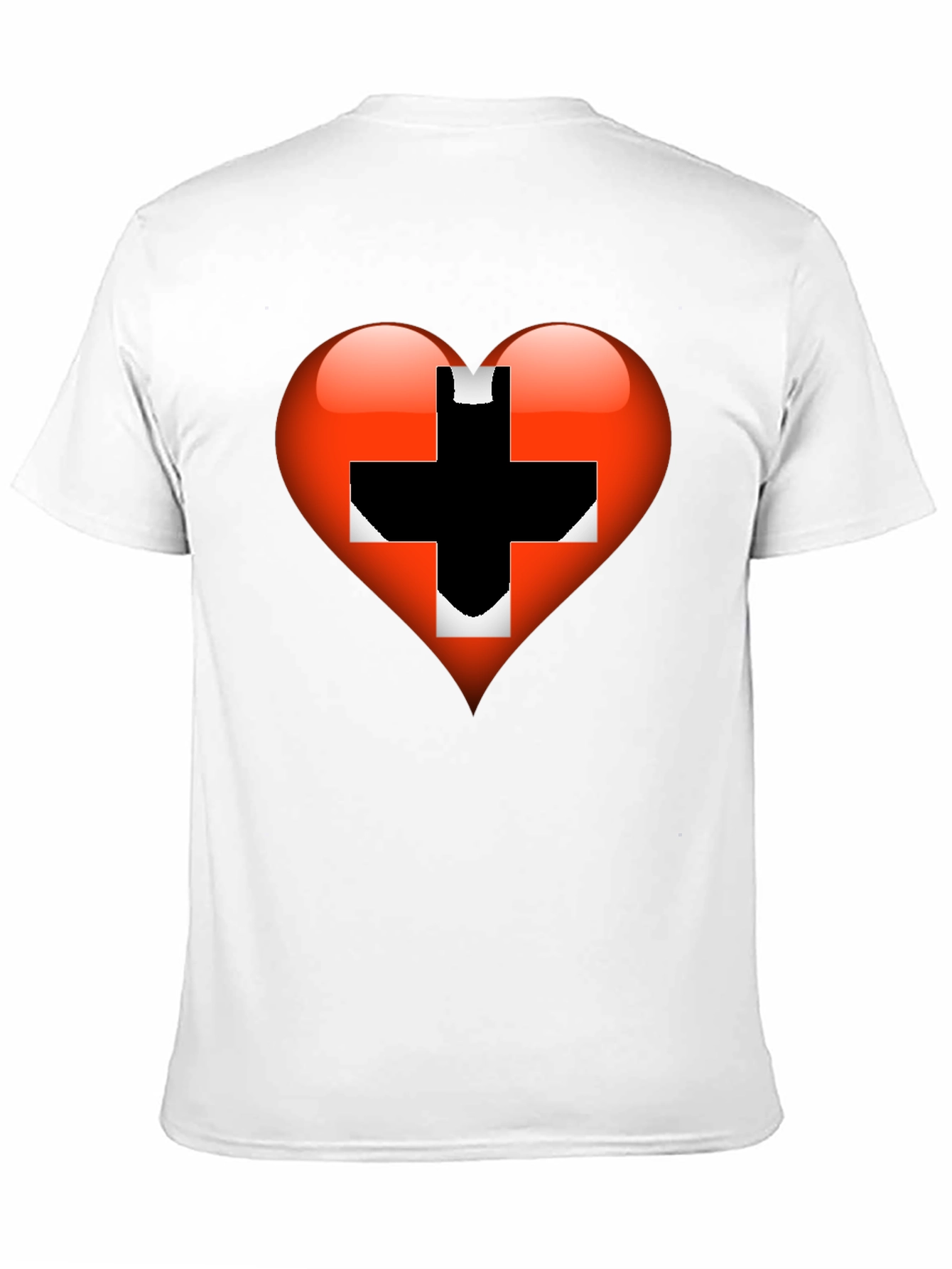 Heart Switzerland Flag Graphic Tee - Black