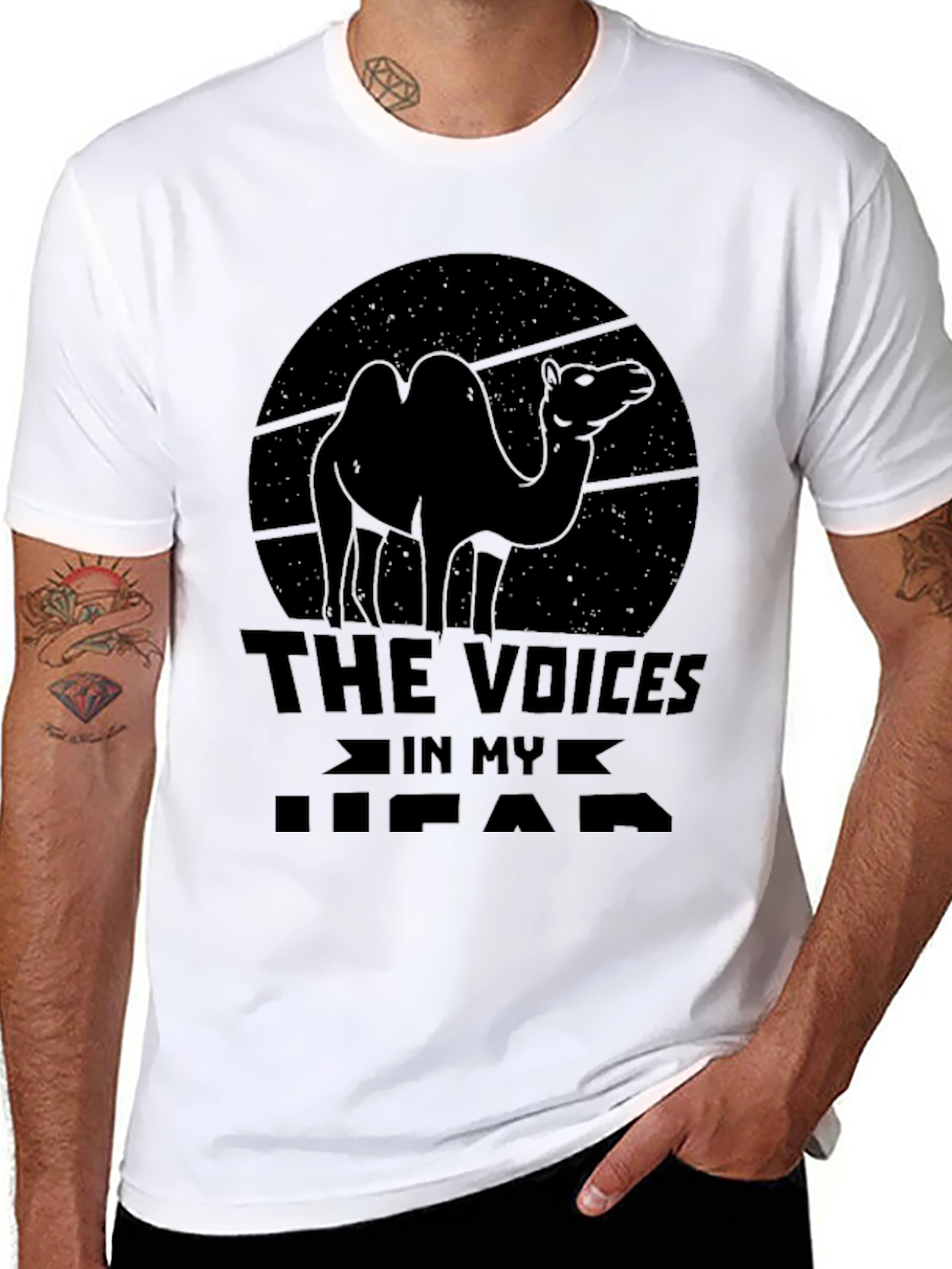 Humorous Voices in My Head Camel Graphic Tee