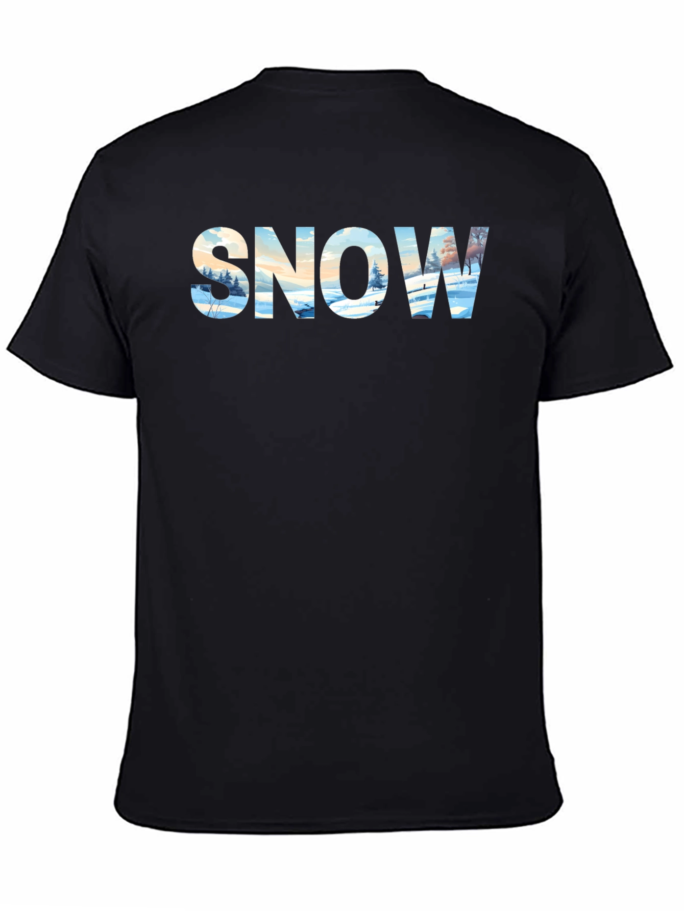 Snow Graphic Print Tee - Winter Landscape Design