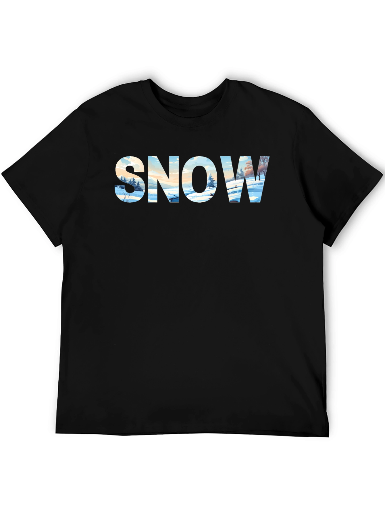 Snow Graphic Print Tee - Winter Landscape Design