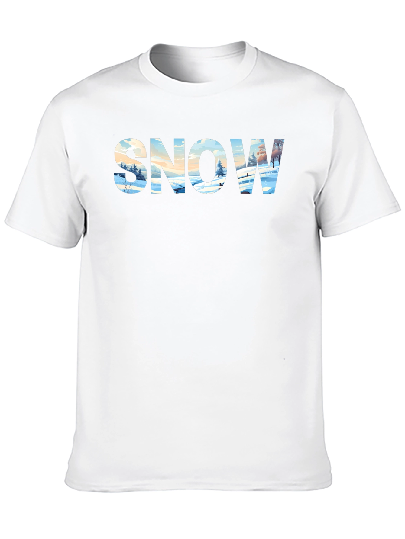 Snow Graphic Print Tee - Winter Landscape Design