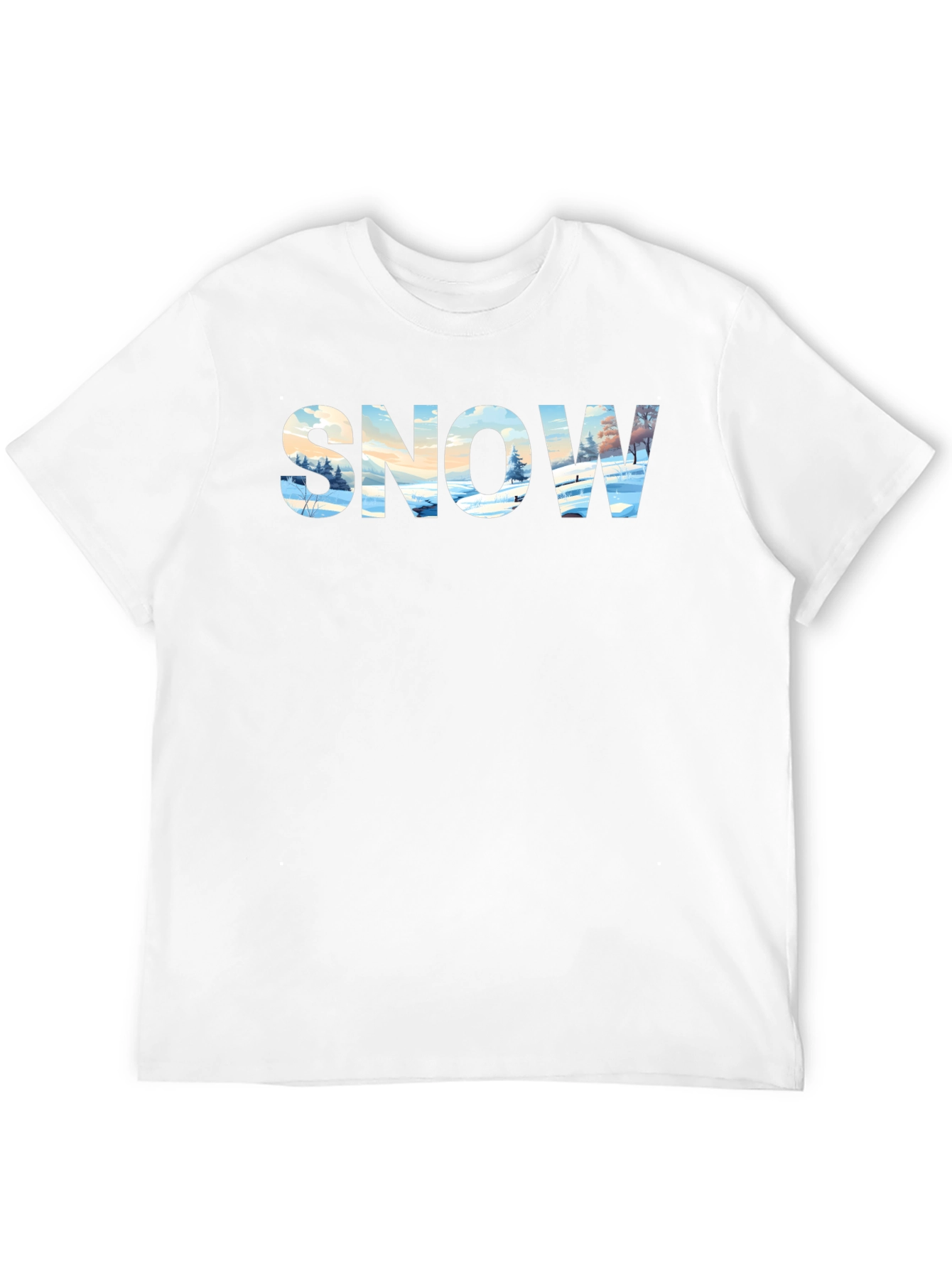 Snow Graphic Print Tee - Winter Landscape Design