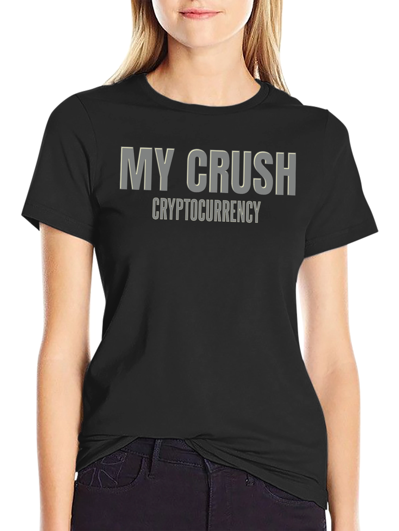 My Crush is Cryptocurrency - Black Graphic Tee