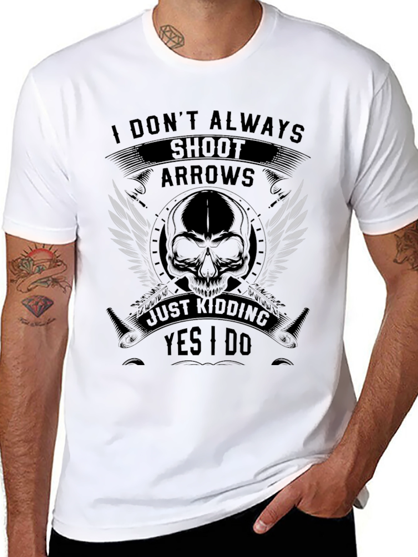 Skull & Arrows Graphic T-Shirt - Black
